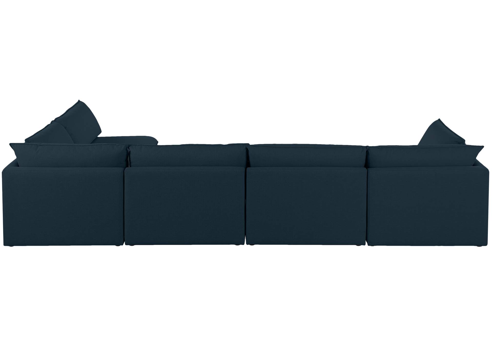 Mackenzie Navy Durable Linen Textured Modular Sectional,Meridian Furniture