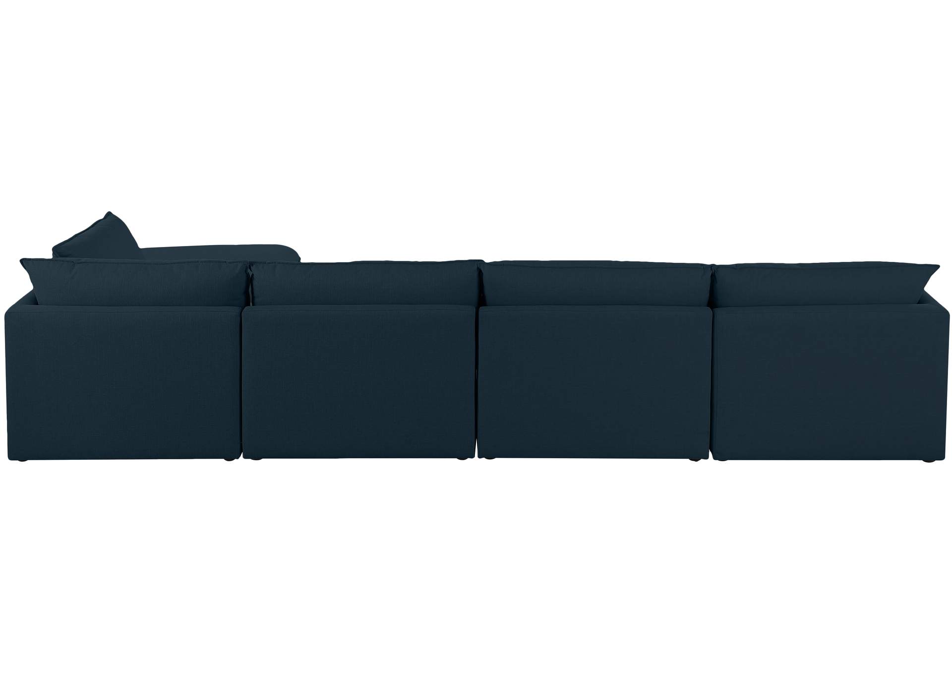 Mackenzie Navy Durable Linen Textured Modular Sectional,Meridian Furniture