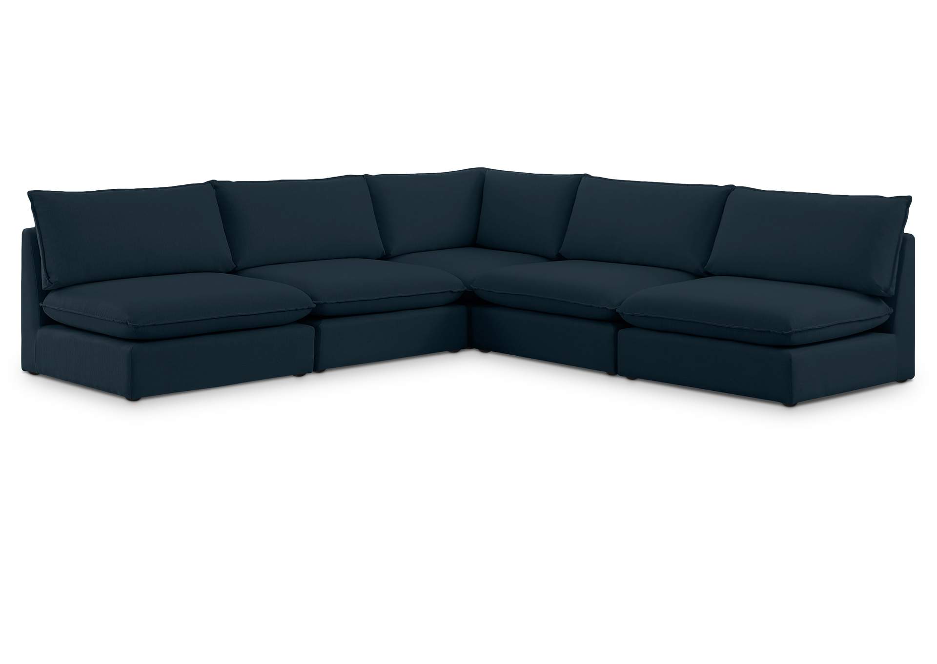 Mackenzie Navy Durable Linen Textured Modular Sectional,Meridian Furniture