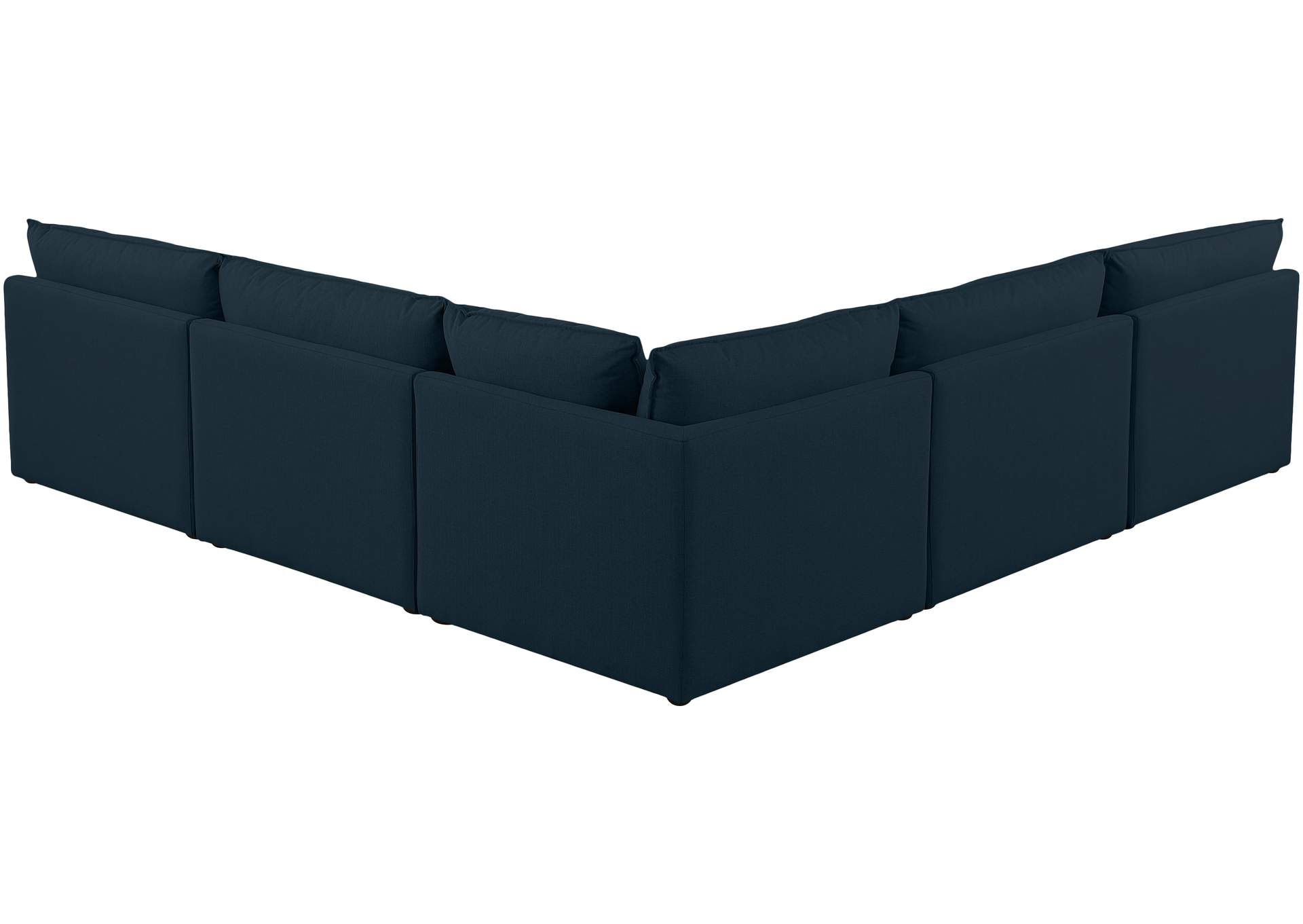 Mackenzie Navy Durable Linen Textured Modular Sectional,Meridian Furniture