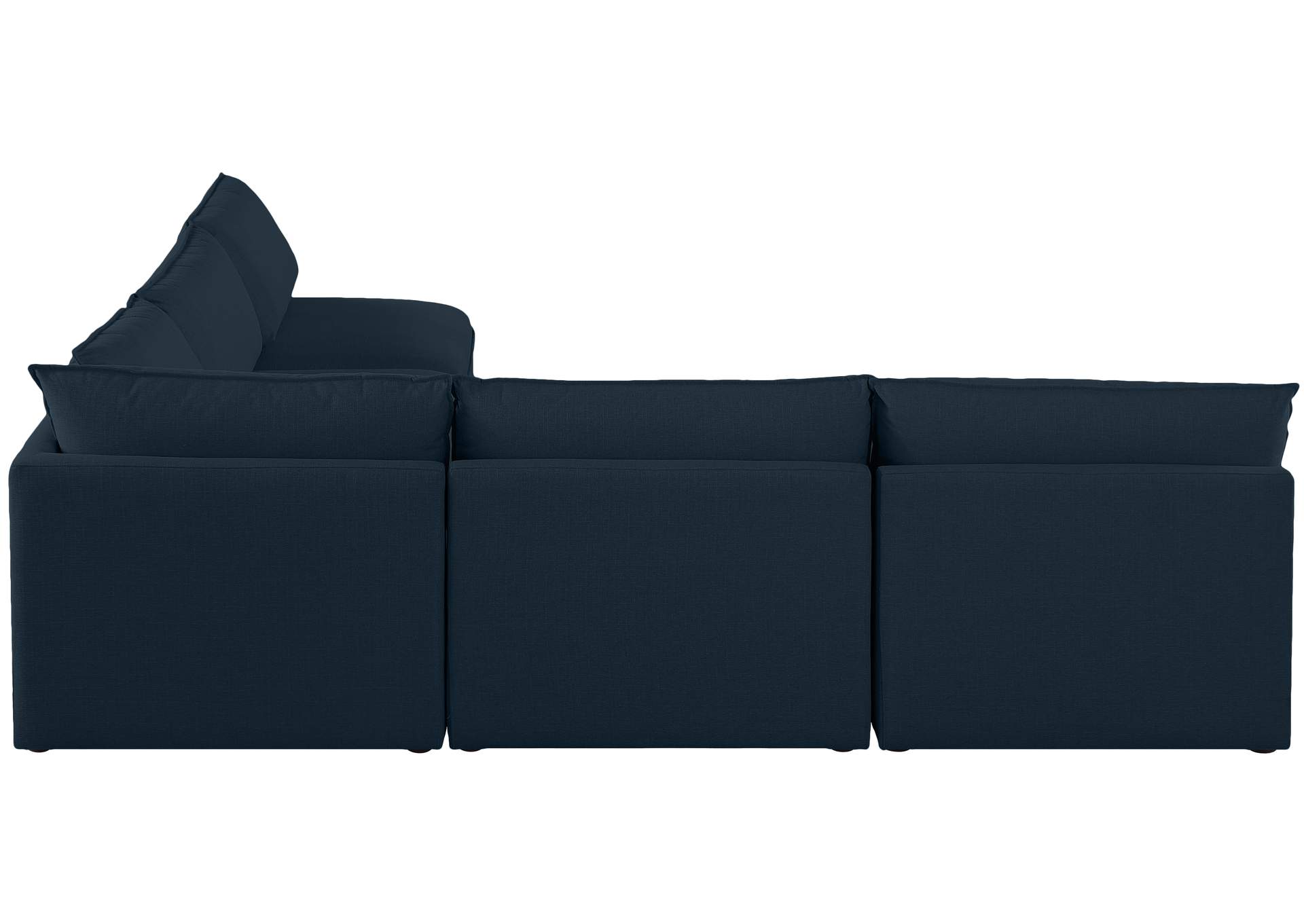 Mackenzie Navy Durable Linen Textured Modular Sectional,Meridian Furniture