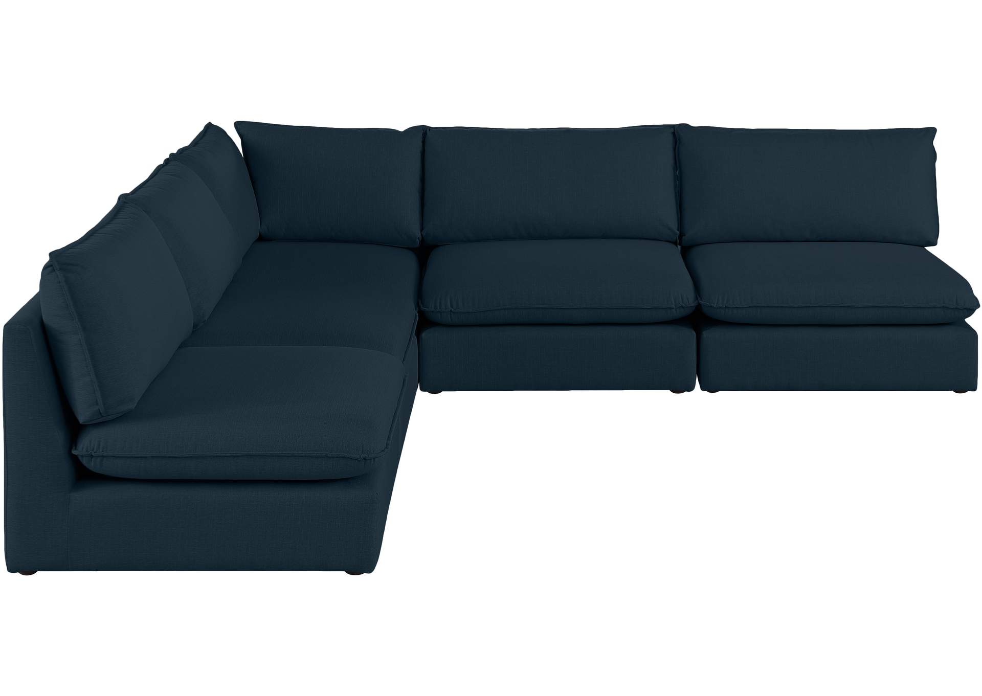 Mackenzie Navy Durable Linen Textured Modular Sectional,Meridian Furniture