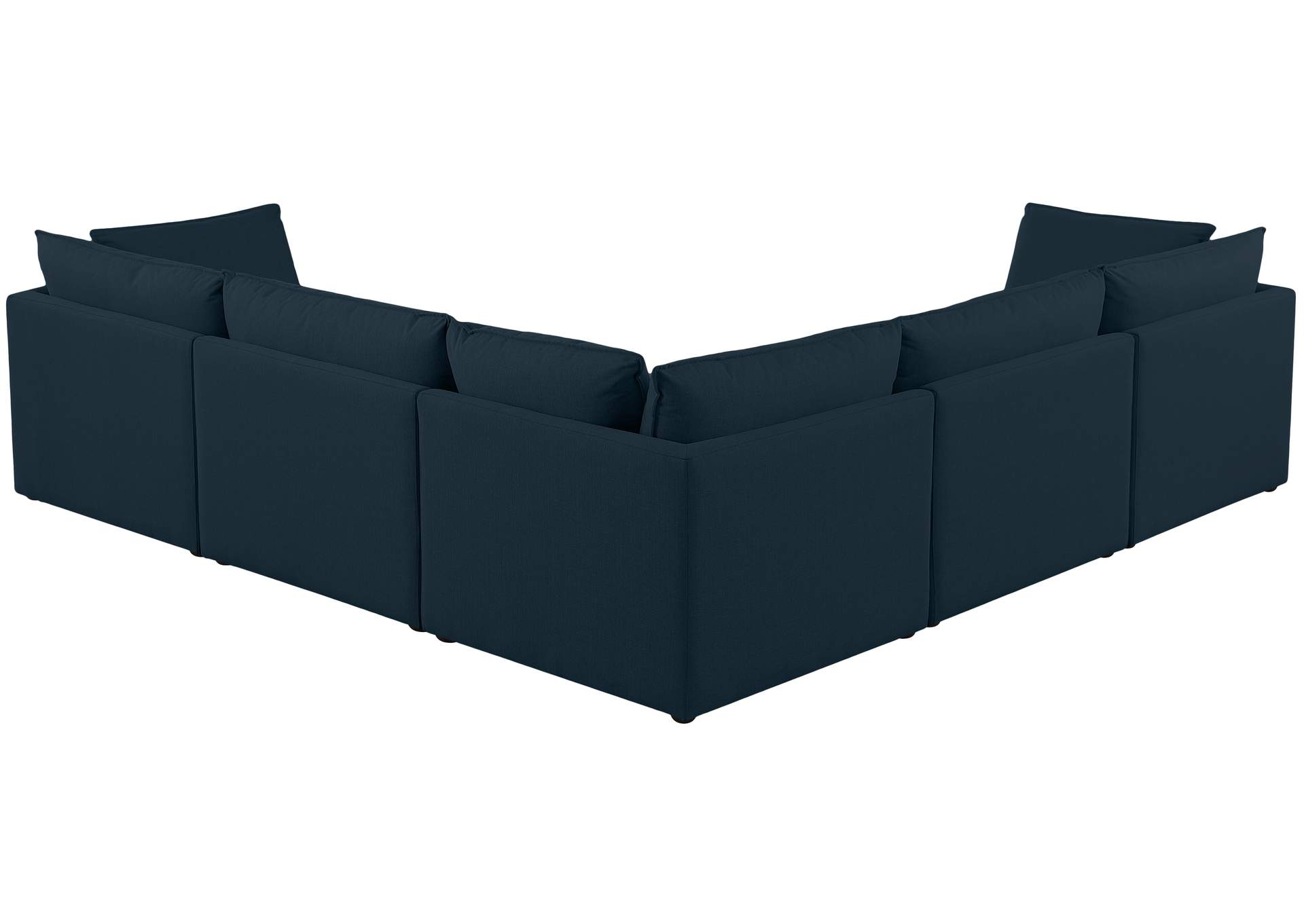 Mackenzie Navy Durable Linen Textured Modular Sectional,Meridian Furniture