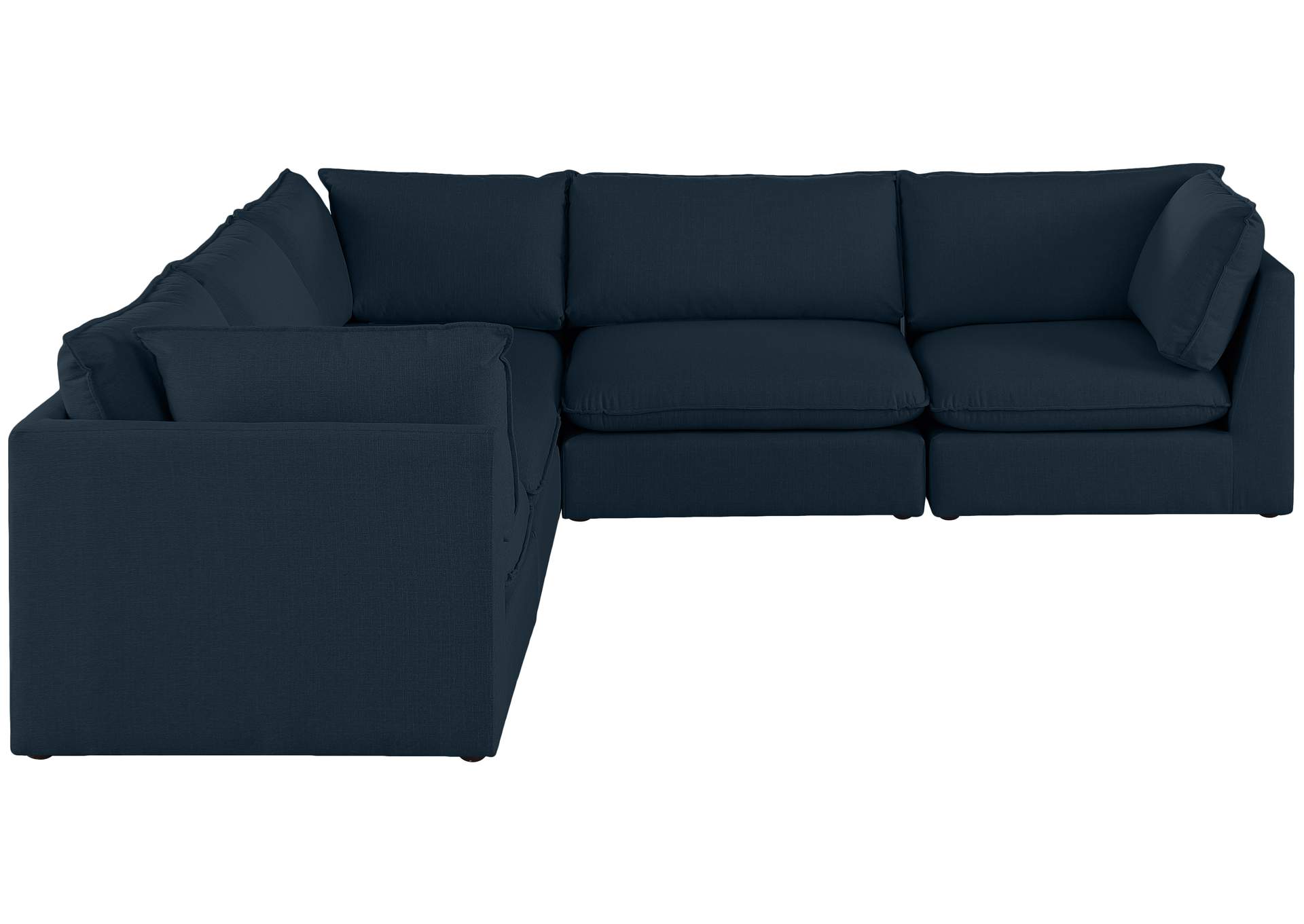 Mackenzie Navy Durable Linen Textured Modular Sectional,Meridian Furniture