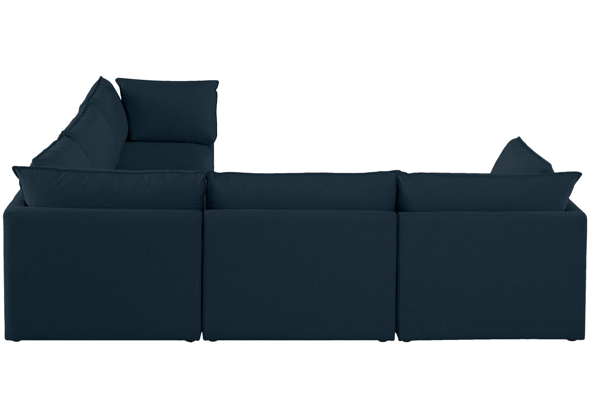 Mackenzie Navy Durable Linen Textured Modular Sectional,Meridian Furniture