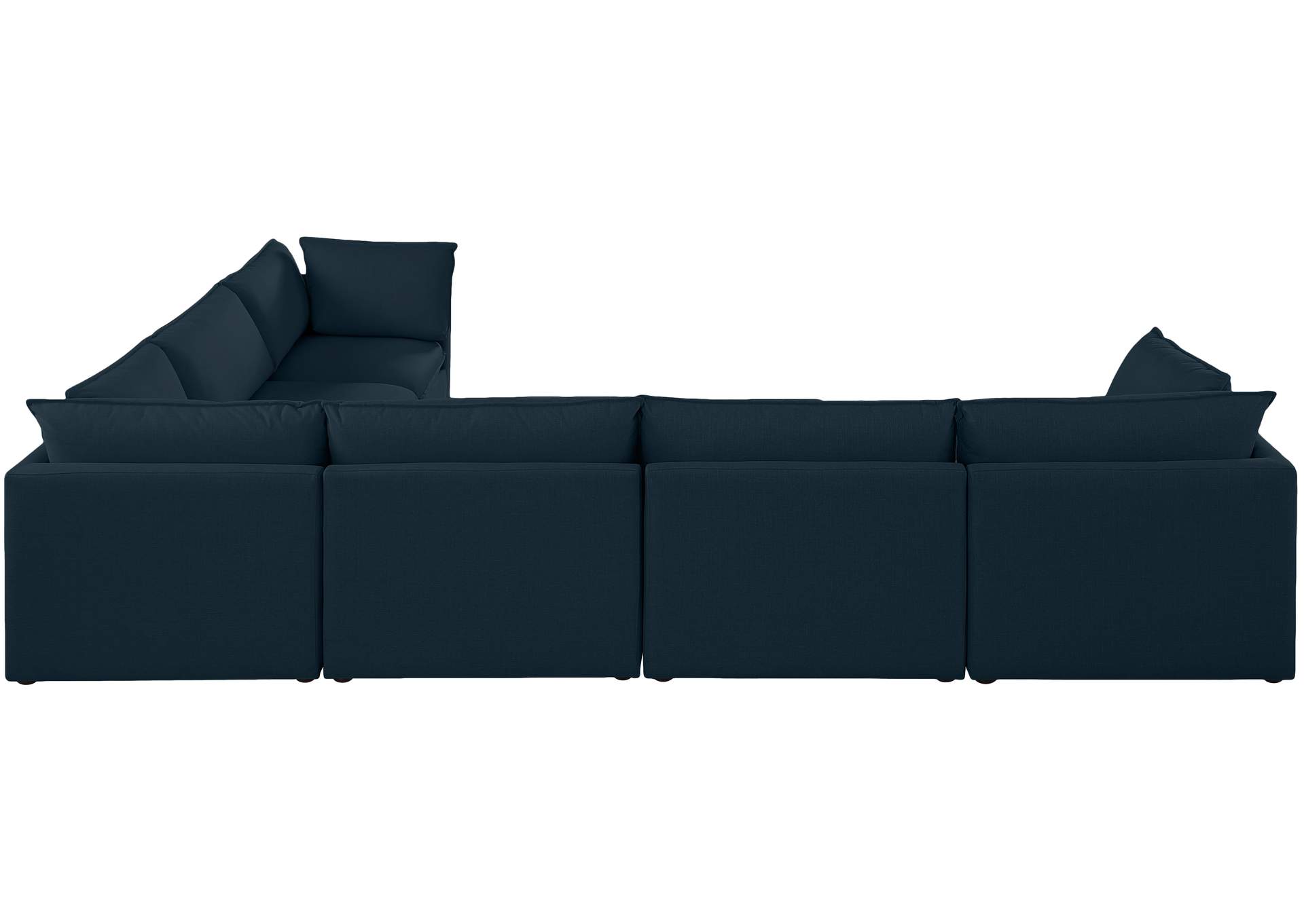 Mackenzie Navy Durable Linen Textured Modular Sectional,Meridian Furniture