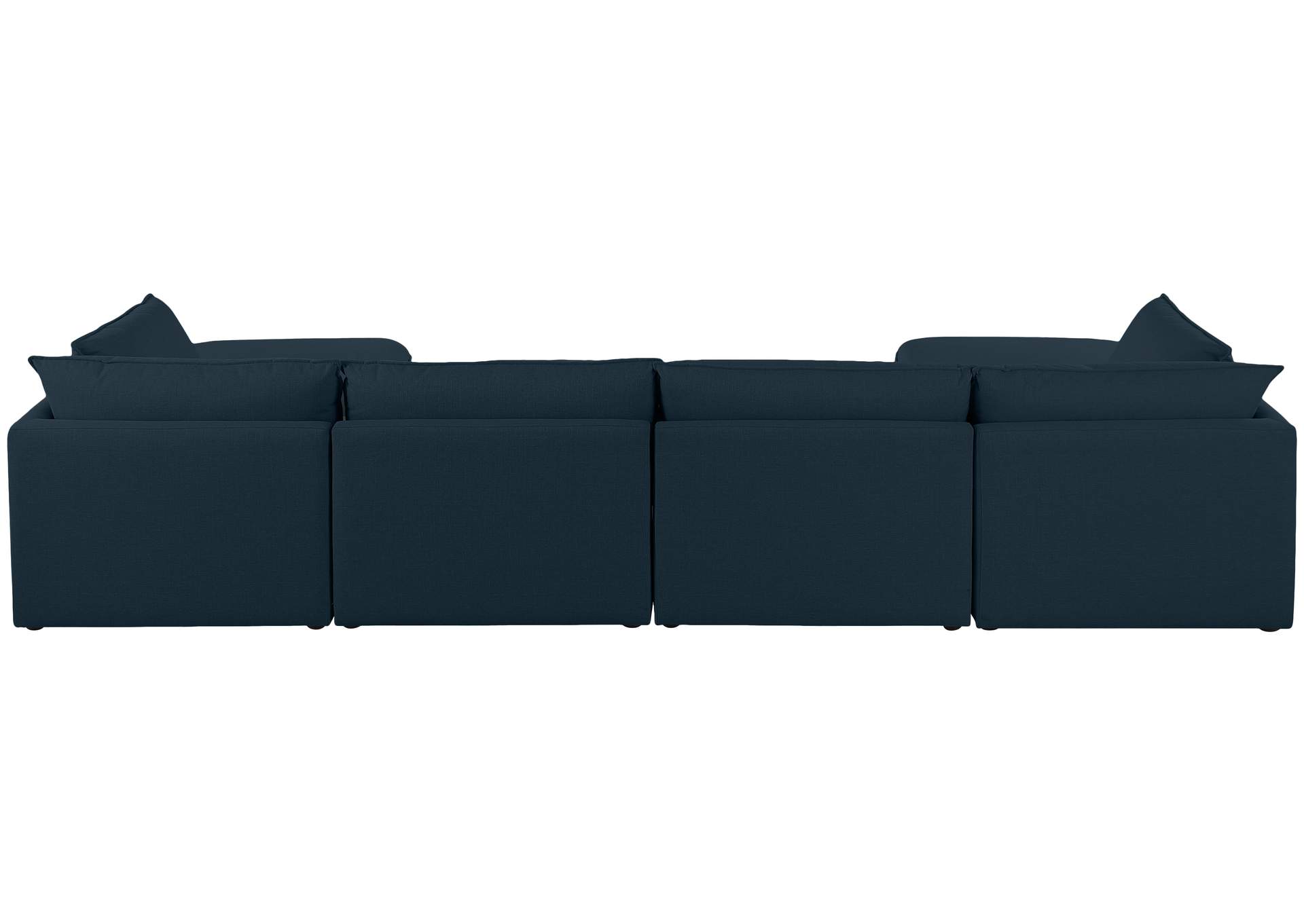 Mackenzie Navy Durable Linen Textured Modular Sectional,Meridian Furniture