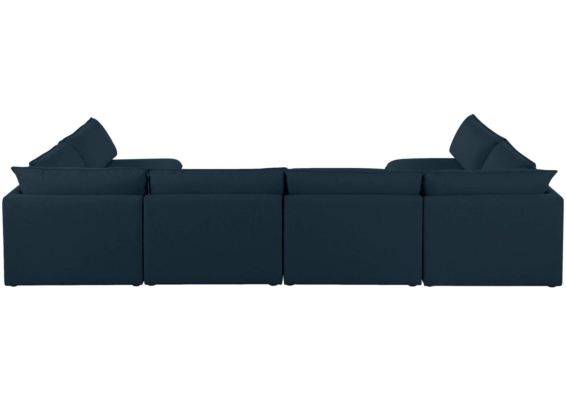 Mackenzie Navy Durable Linen Textured Modular Sectional,Meridian Furniture