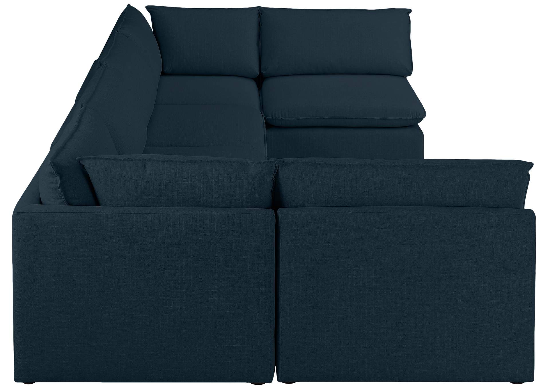 Mackenzie Navy Durable Linen Textured Modular Sectional,Meridian Furniture