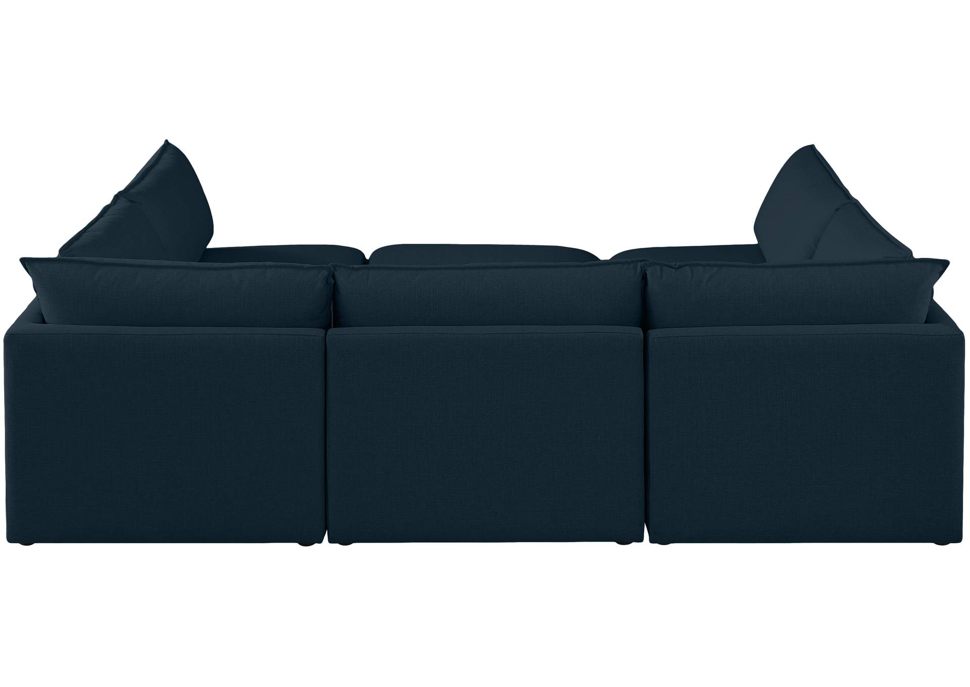 Mackenzie Navy Durable Linen Textured Modular Sectional,Meridian Furniture