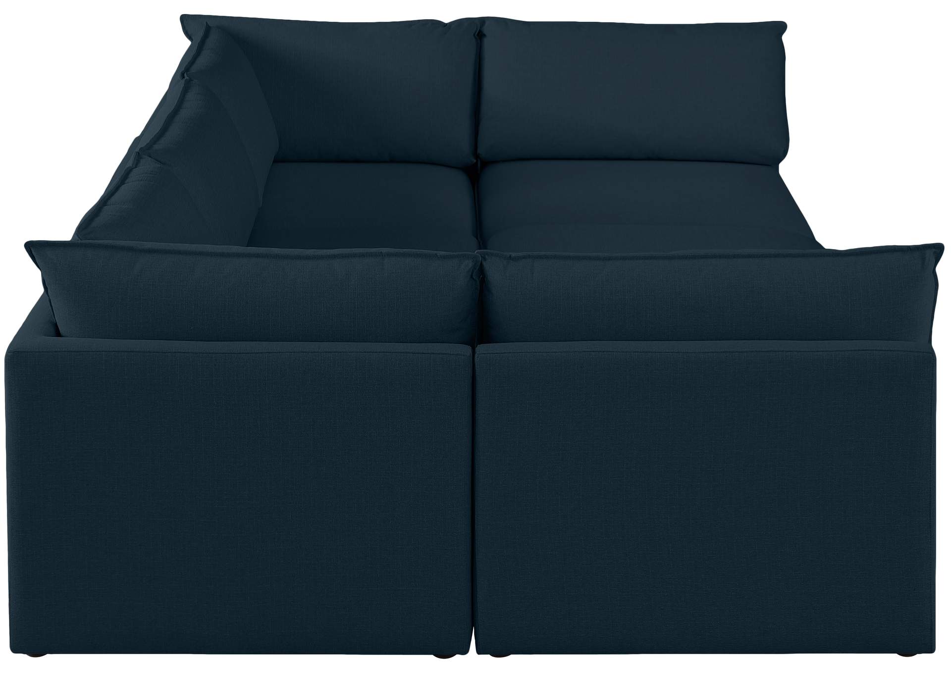 Mackenzie Navy Durable Linen Textured Modular Sectional,Meridian Furniture