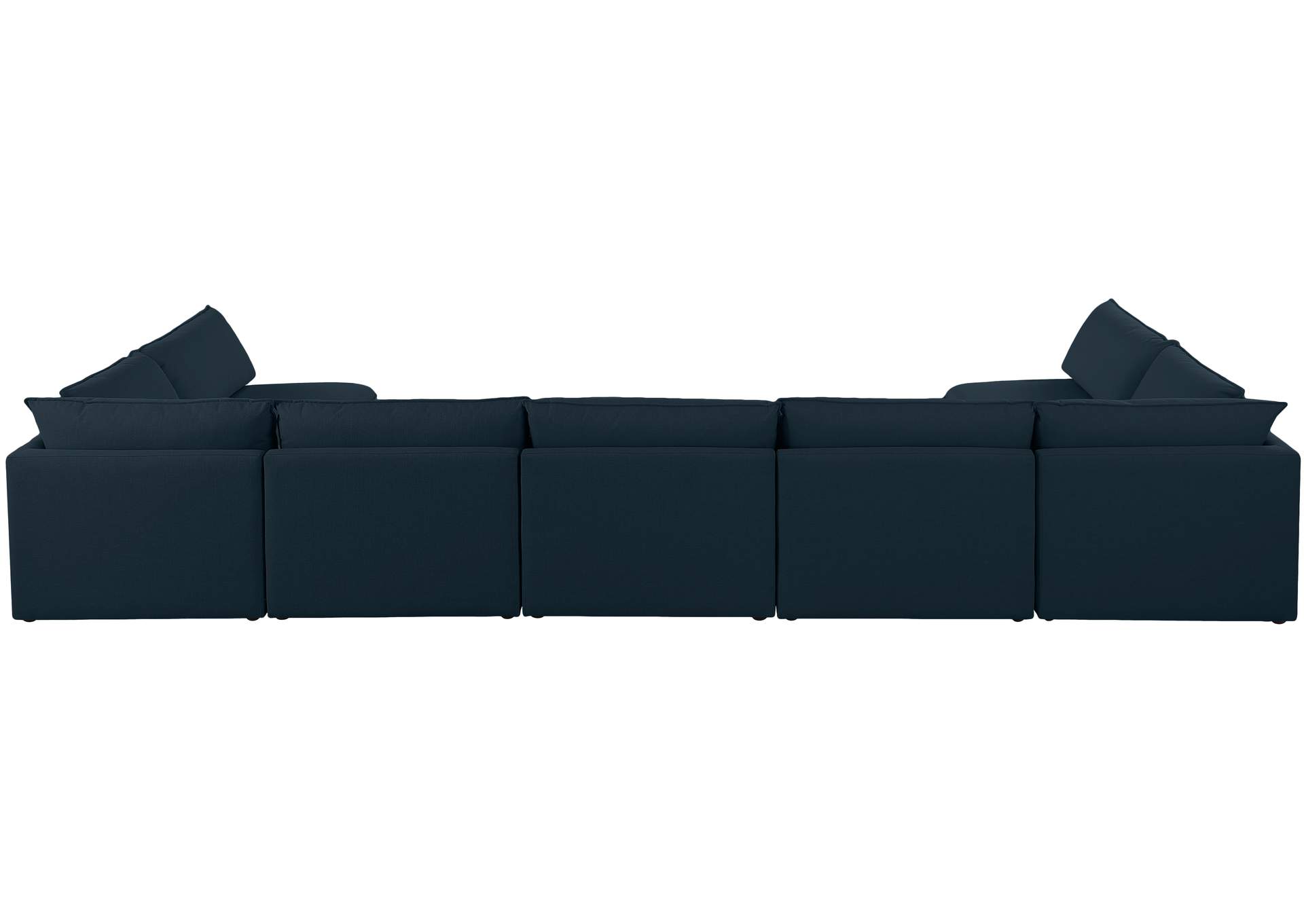 Mackenzie Navy Durable Linen Textured Modular Sectional,Meridian Furniture