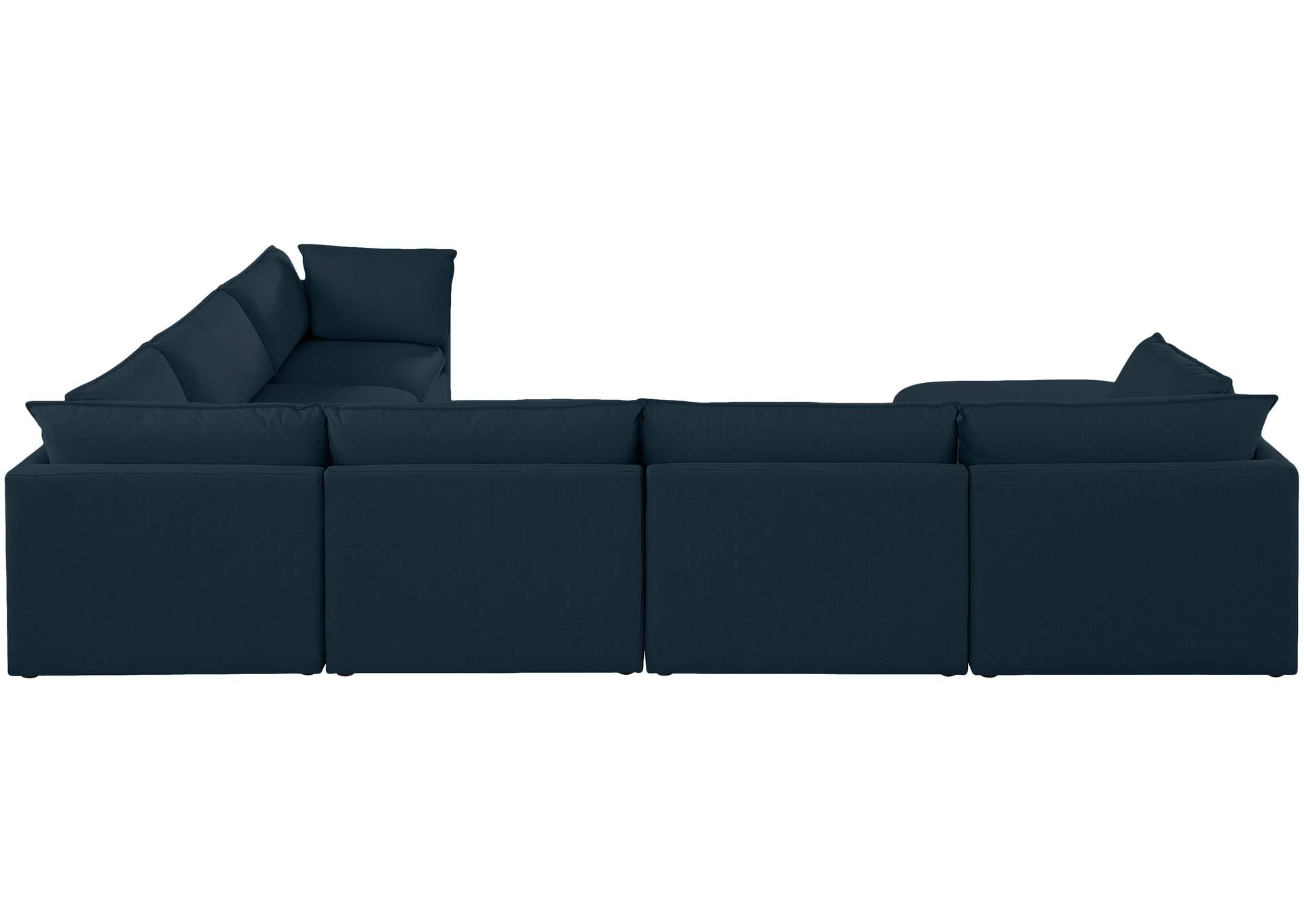 Mackenzie Navy Durable Linen Textured Modular Sectional,Meridian Furniture