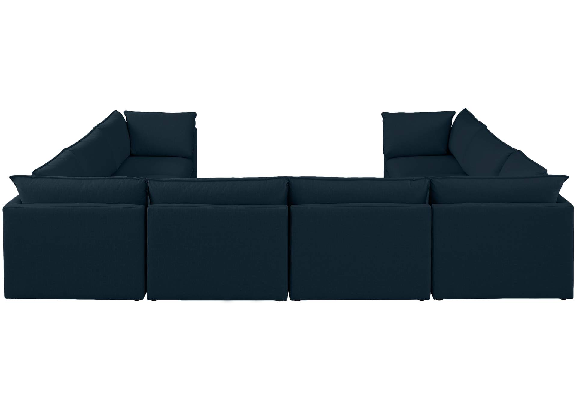 Mackenzie Navy Durable Linen Textured Modular Sectional,Meridian Furniture