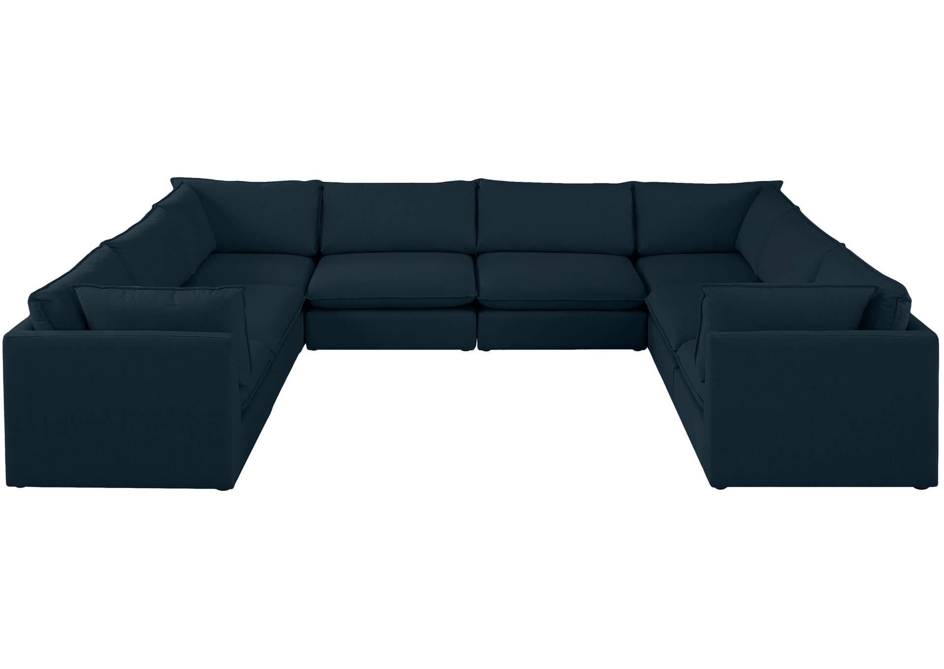 Mackenzie Navy Durable Linen Textured Modular Sectional,Meridian Furniture