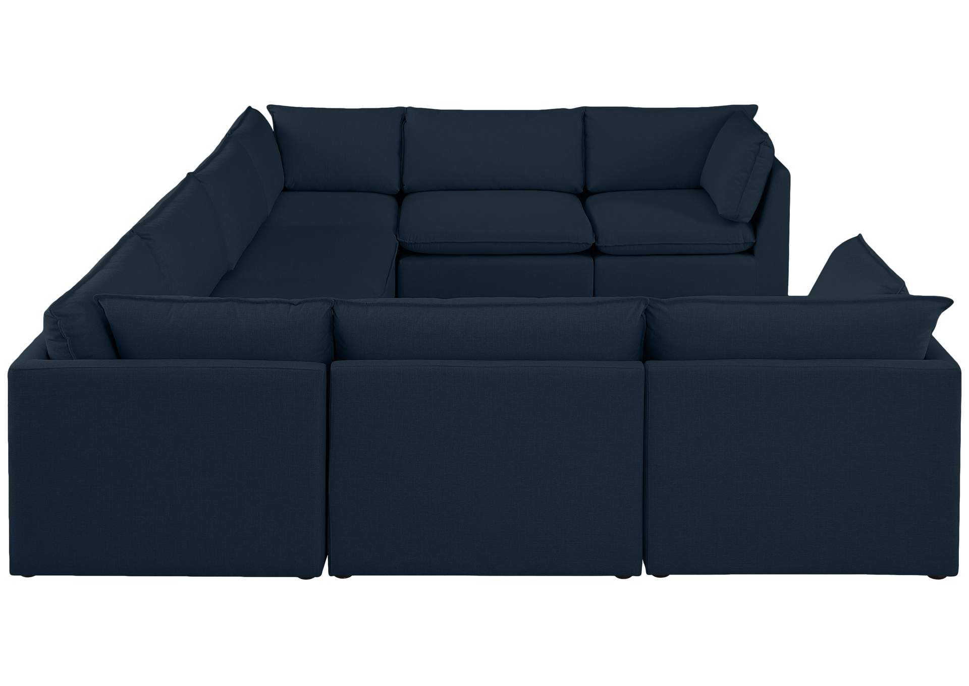 Mackenzie Navy Durable Linen Textured Modular Sectional,Meridian Furniture