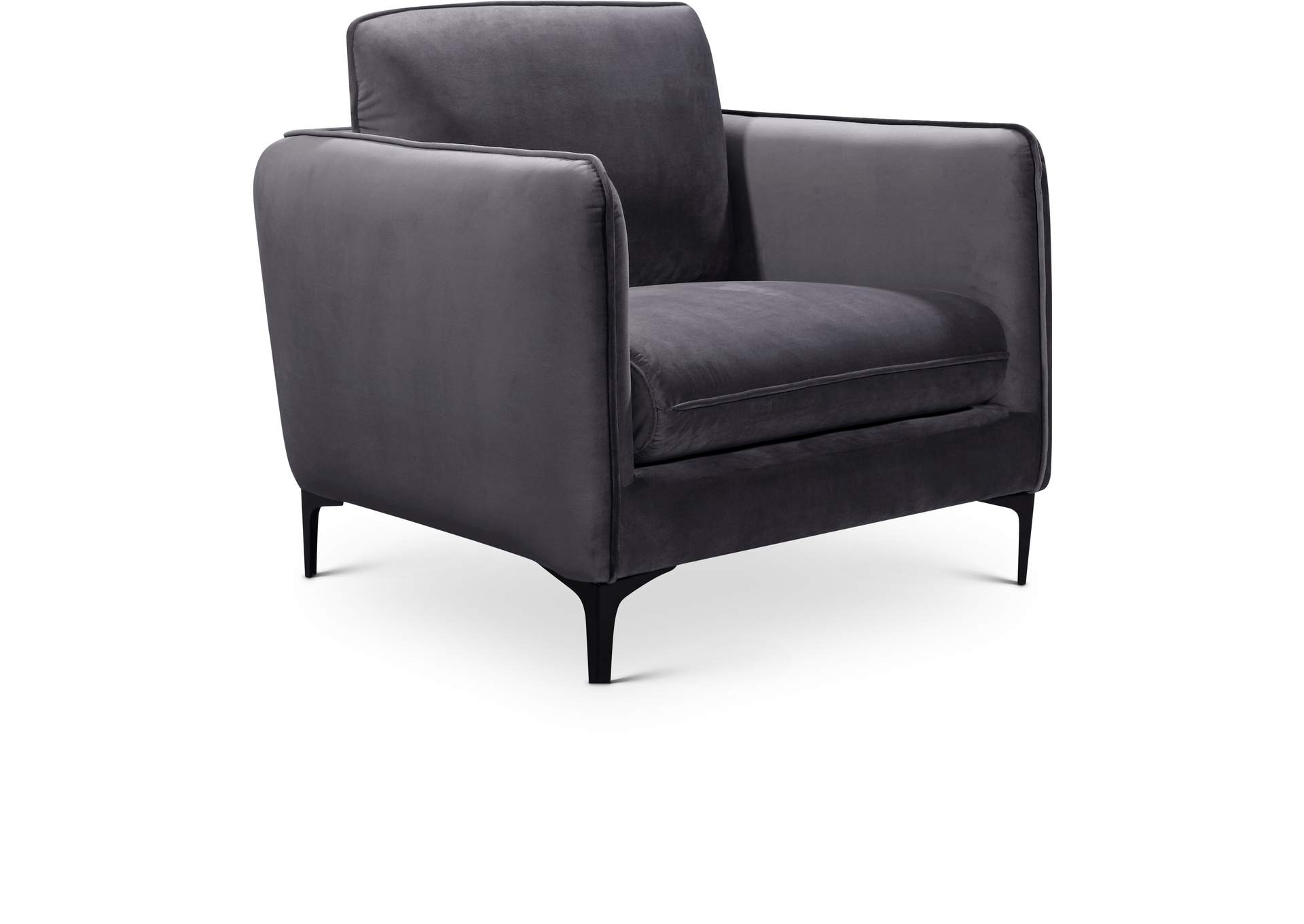 Poppy Grey Velvet Chair,Meridian Furniture