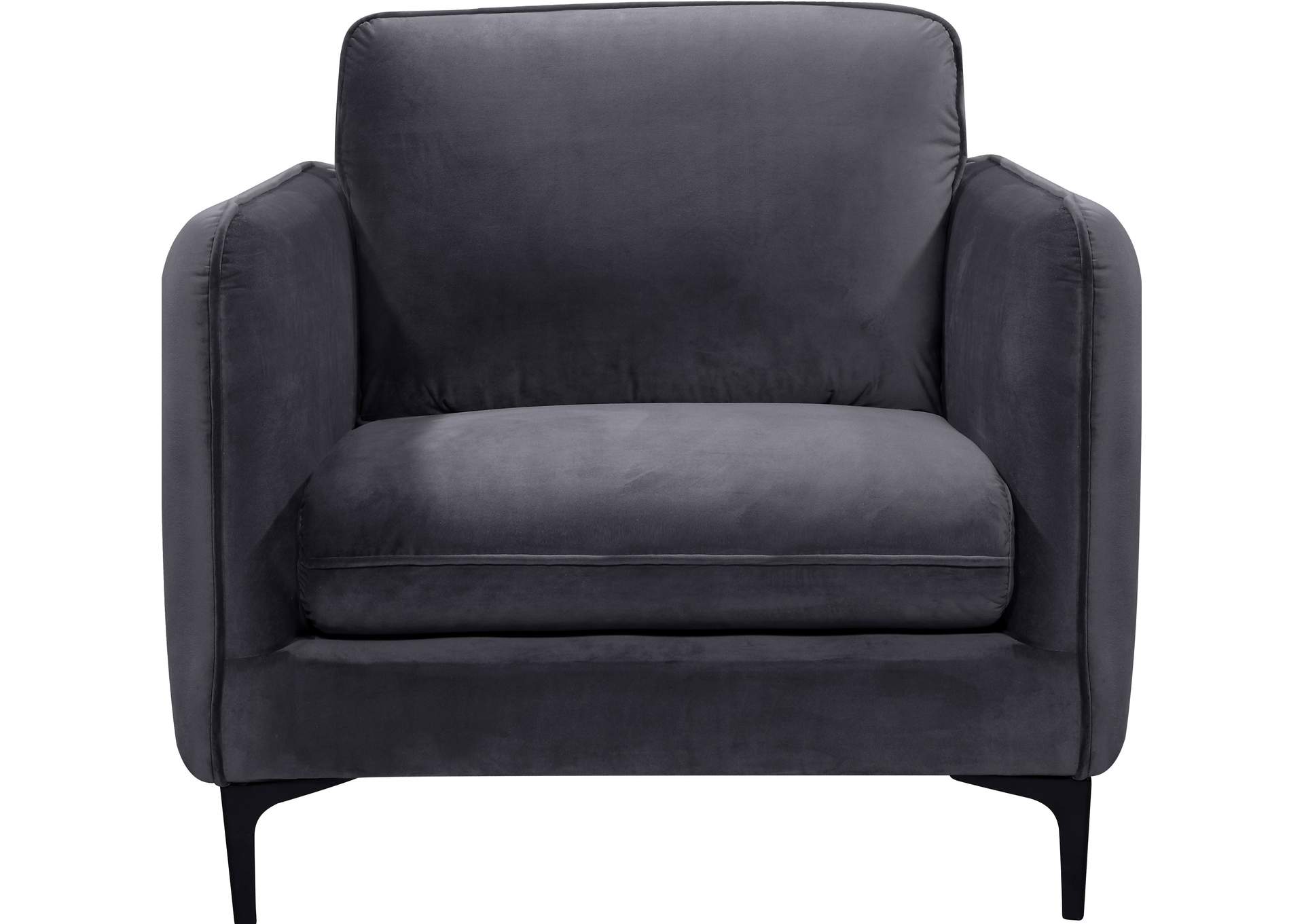 Poppy Grey Velvet Chair,Meridian Furniture