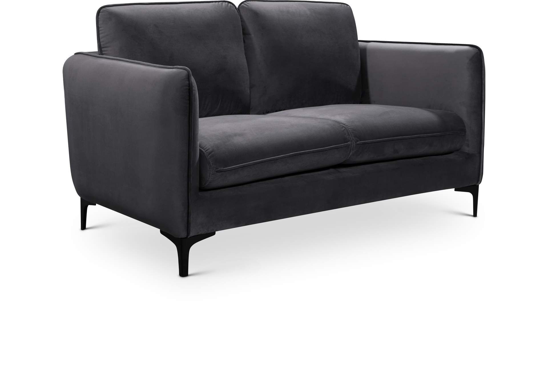 Poppy Grey Velvet Loveseat,Meridian Furniture