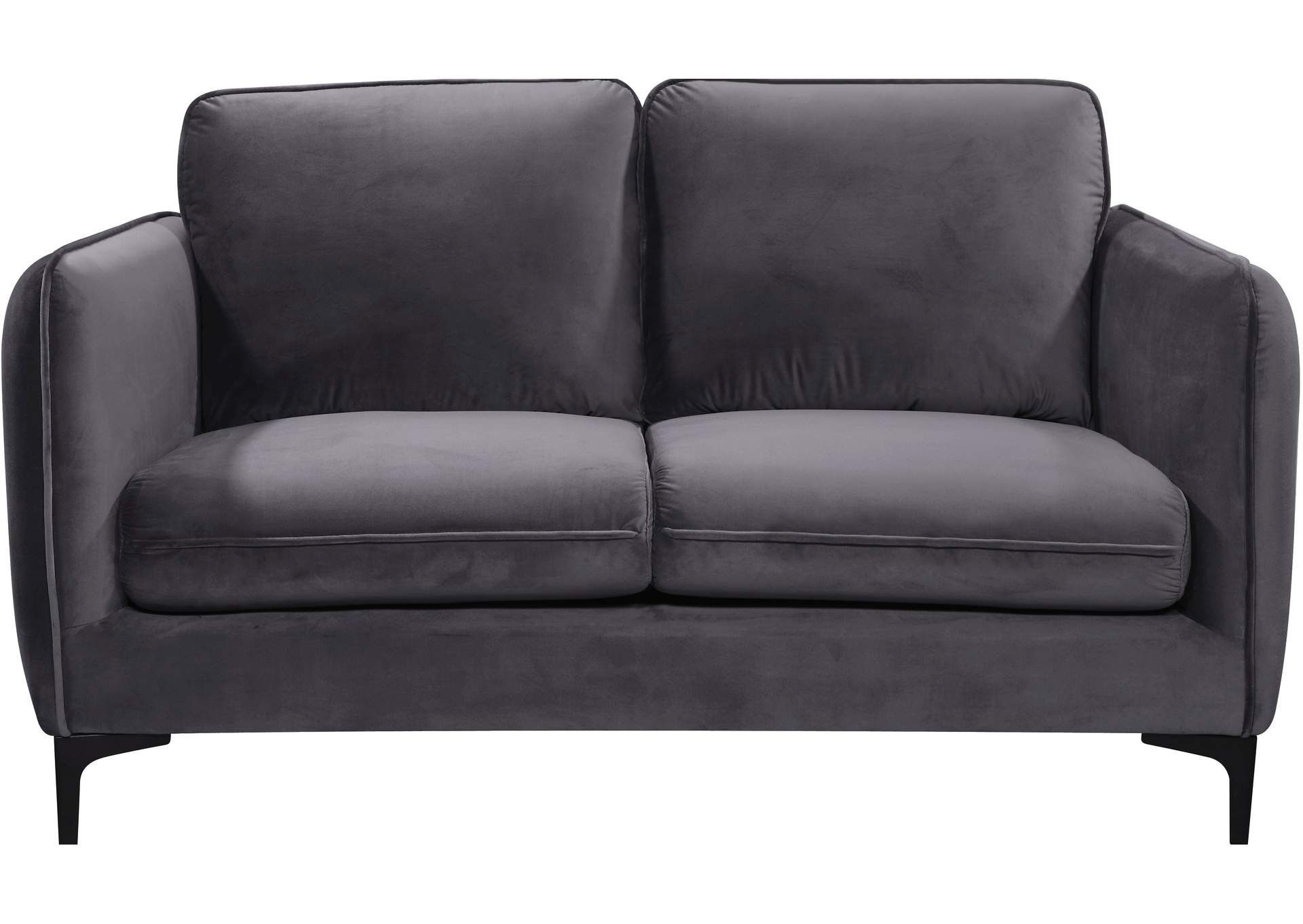 Poppy Grey Velvet Loveseat,Meridian Furniture