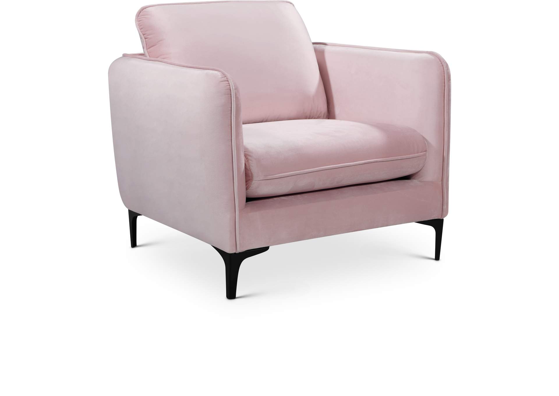 Poppy Pink Velvet Chair,Meridian Furniture