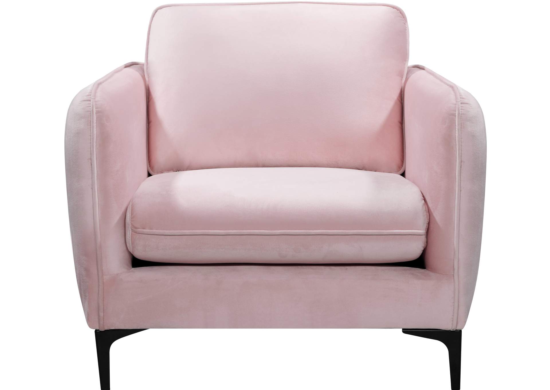 Poppy Pink Velvet Chair,Meridian Furniture