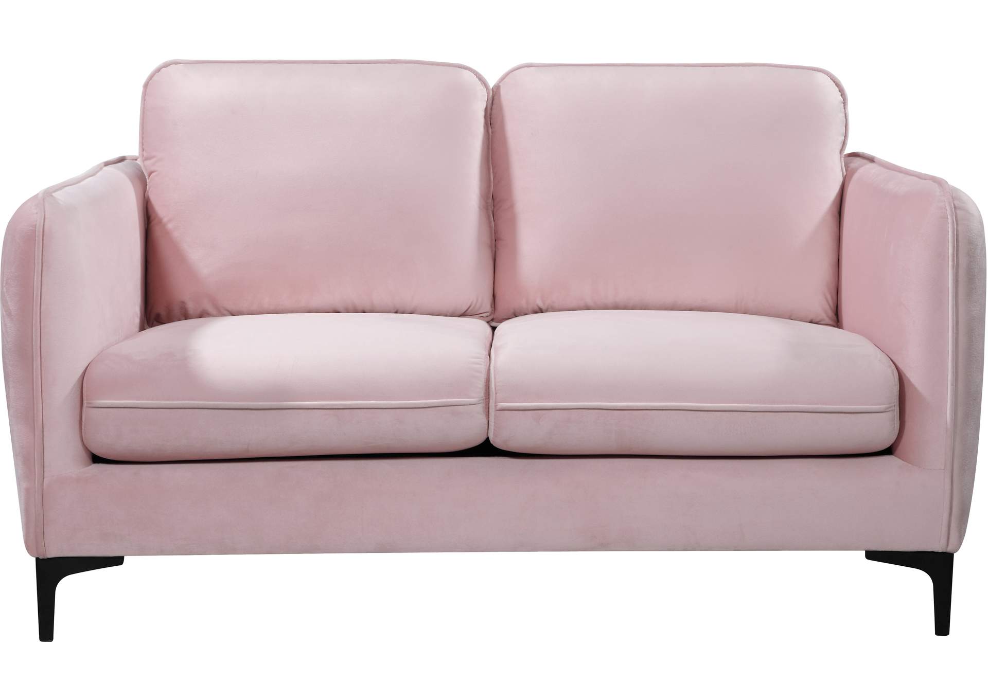 Poppy Pink Velvet Loveseat,Meridian Furniture