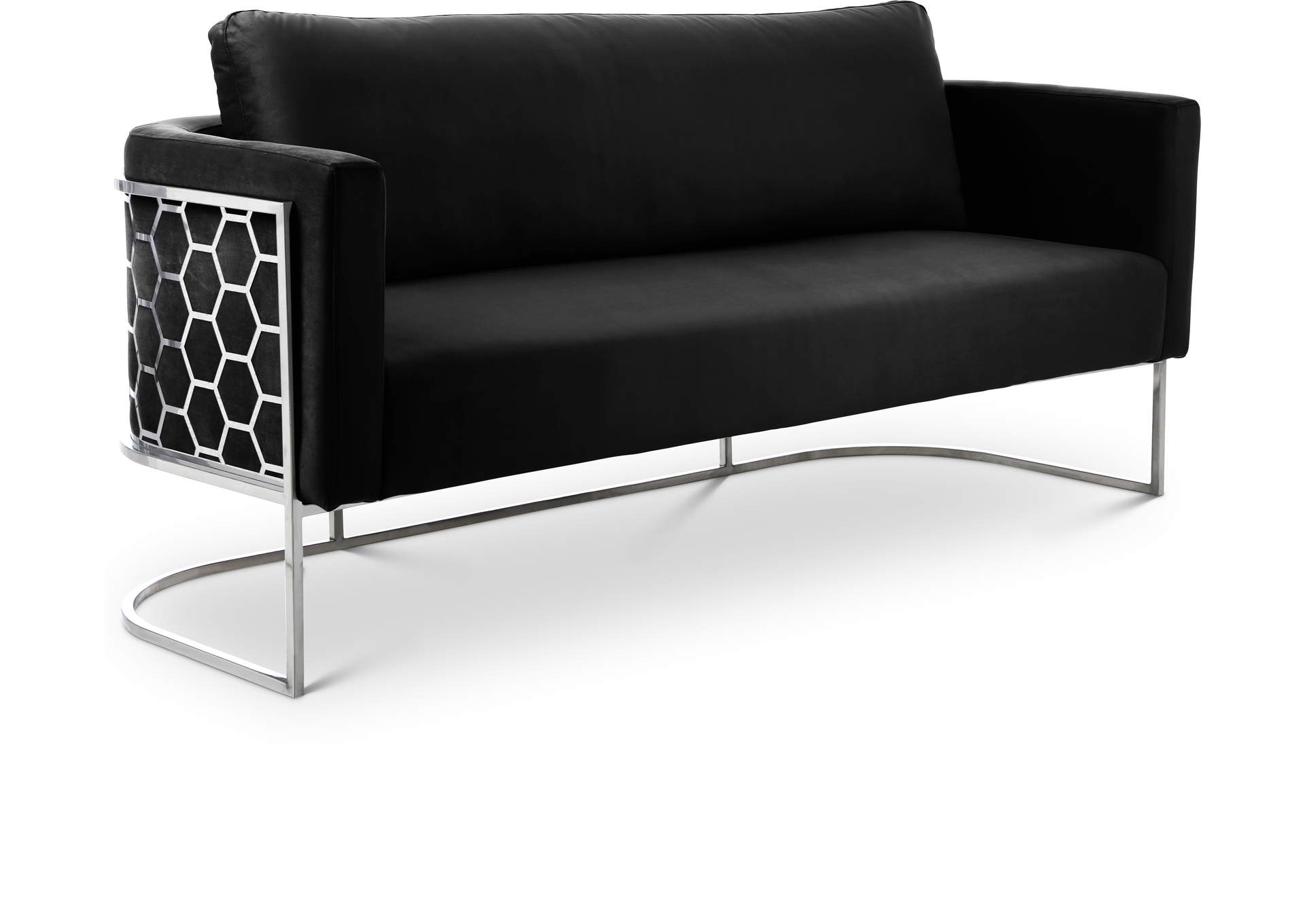 Casa Black Velvet Sofa,Meridian Furniture