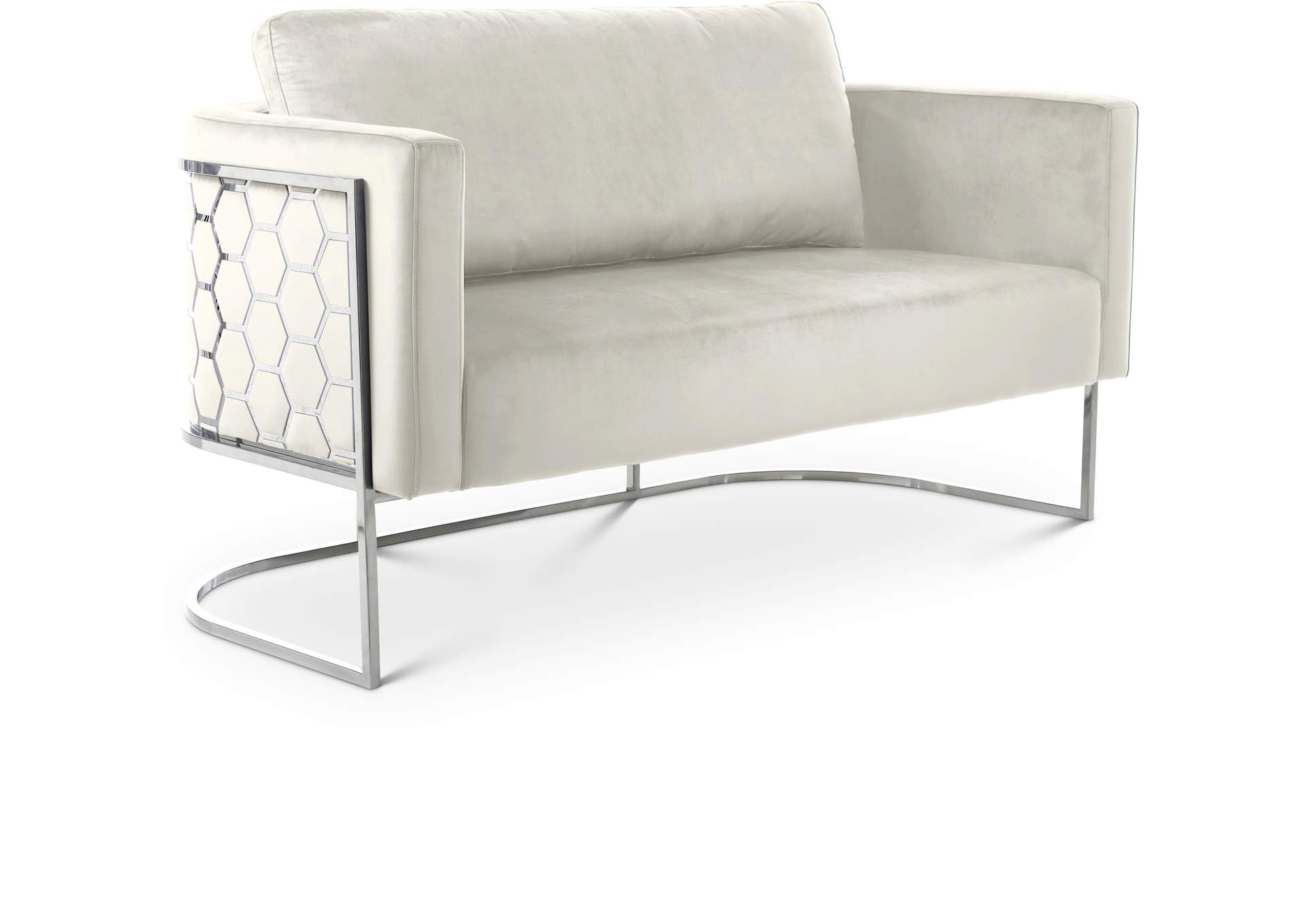 Casa Cream Velvet Loveseat,Meridian Furniture