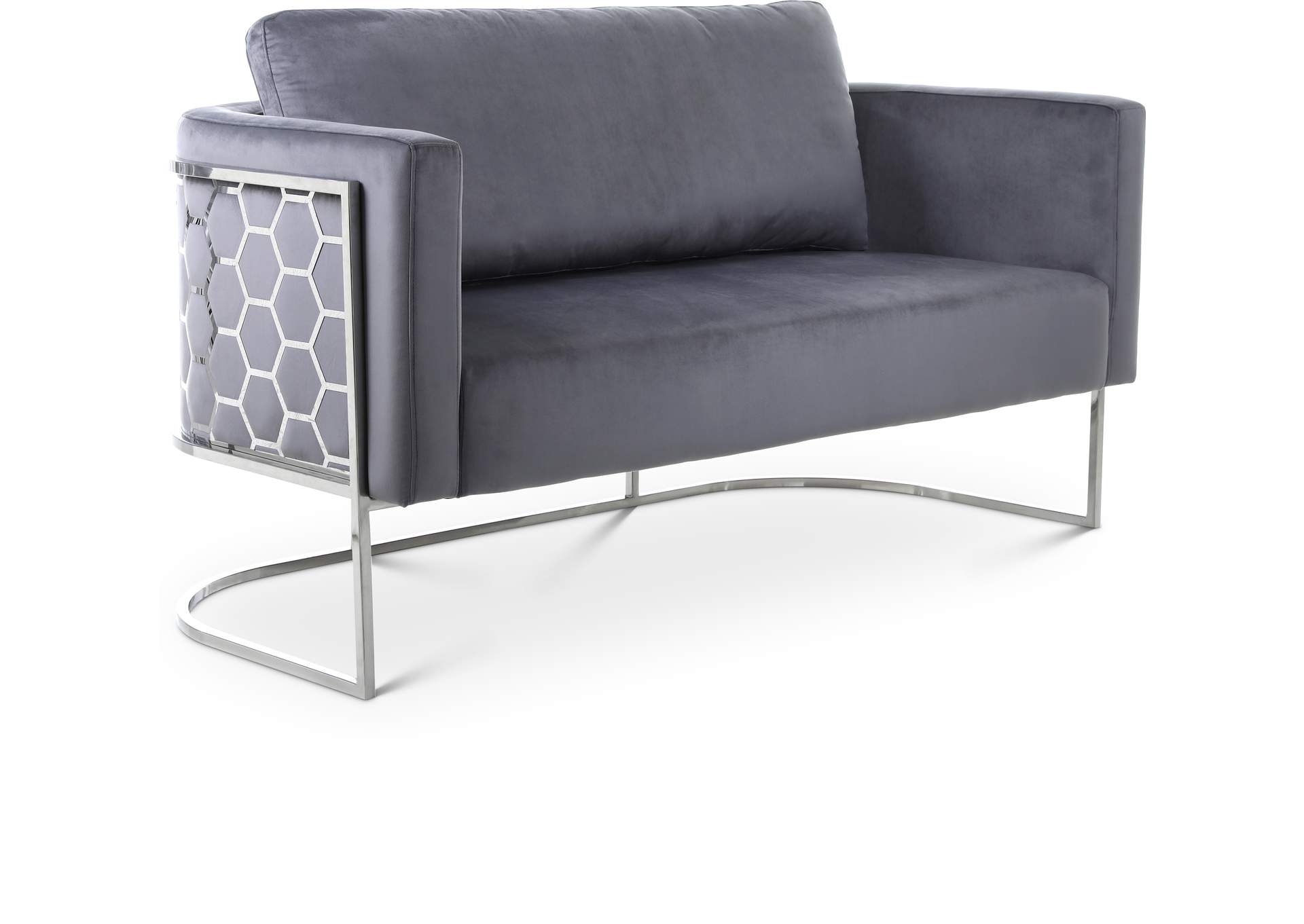 Casa Grey Velvet Loveseat,Meridian Furniture