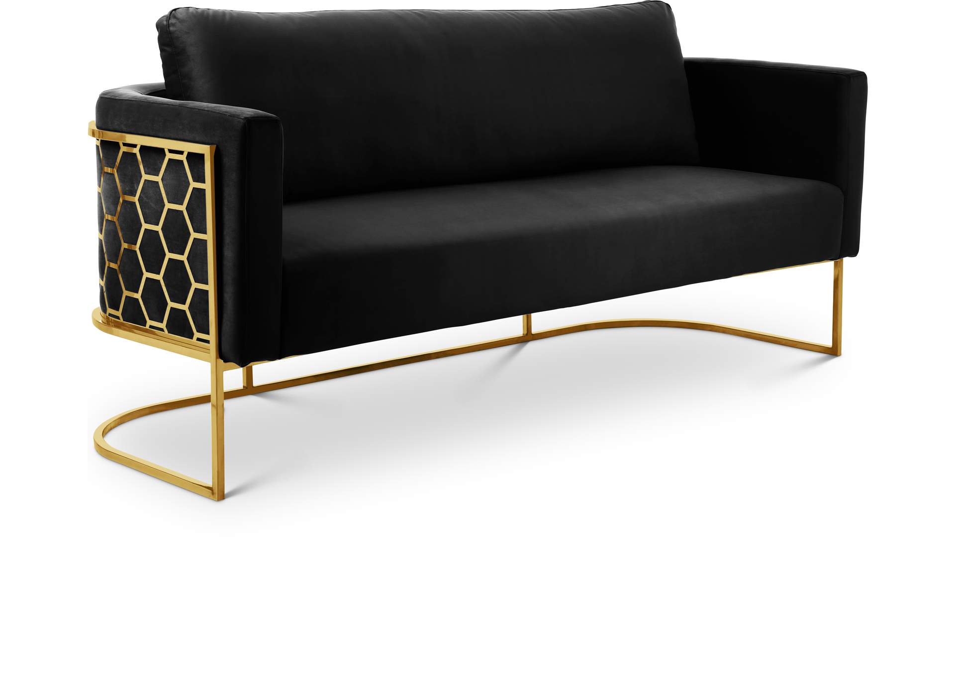 Casa Black Velvet Sofa,Meridian Furniture