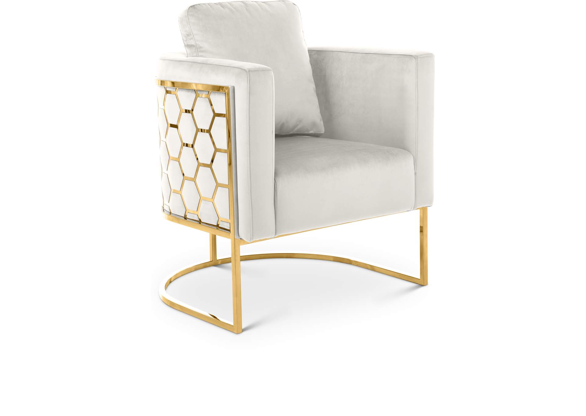 Casa Cream Velvet Chair,Meridian Furniture