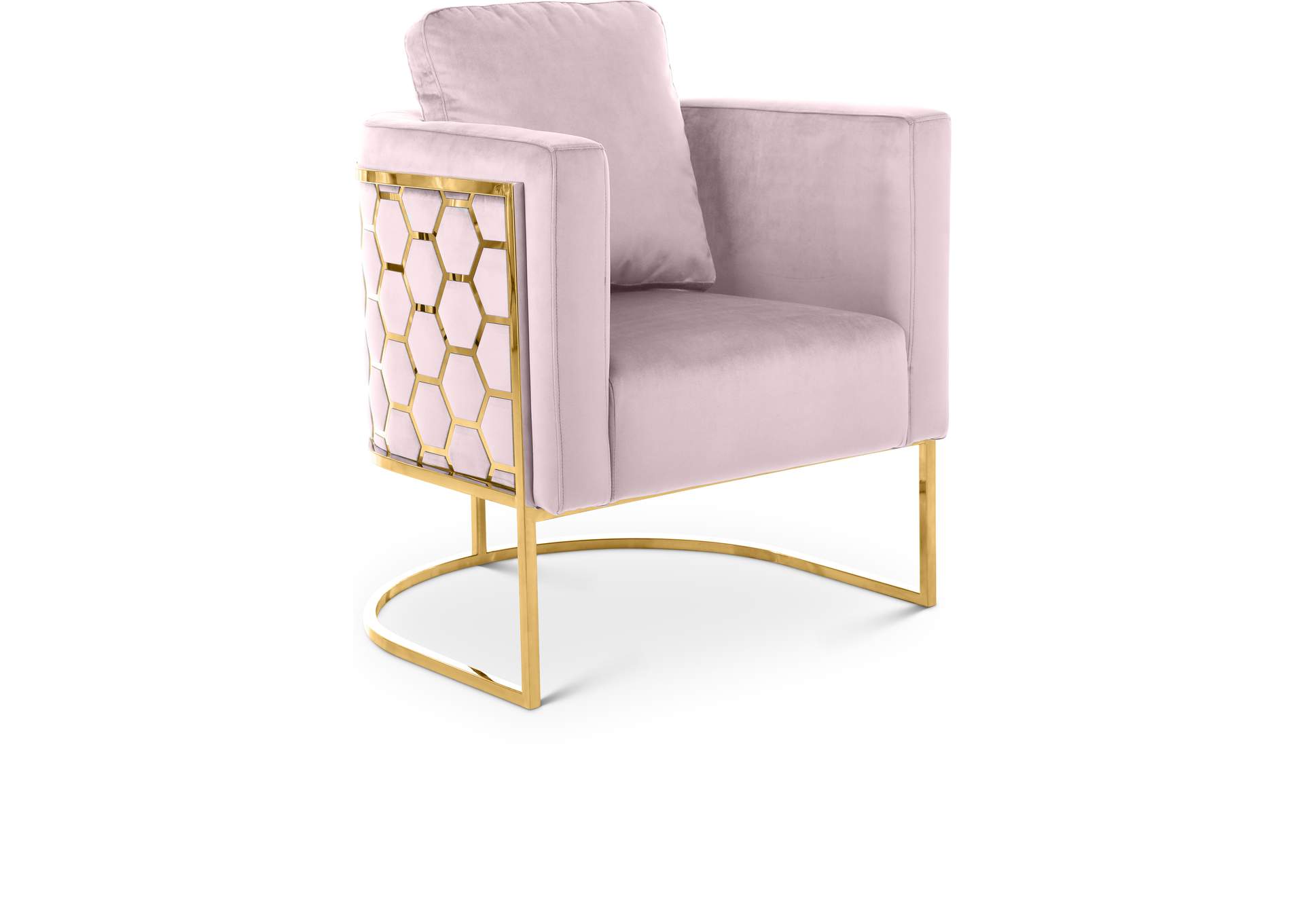 Casa Pink Velvet Chair,Meridian Furniture