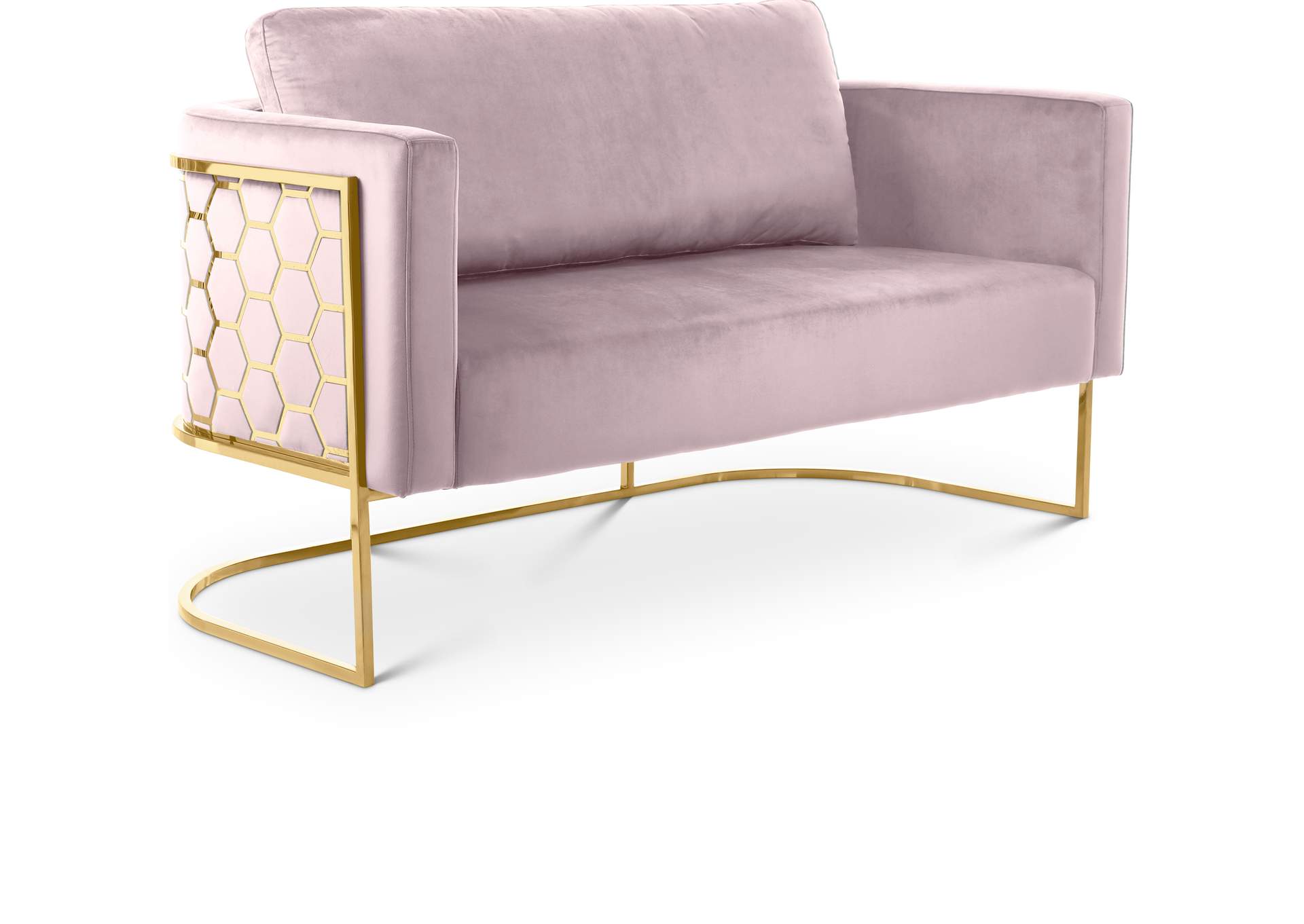 Casa Pink Velvet Loveseat,Meridian Furniture