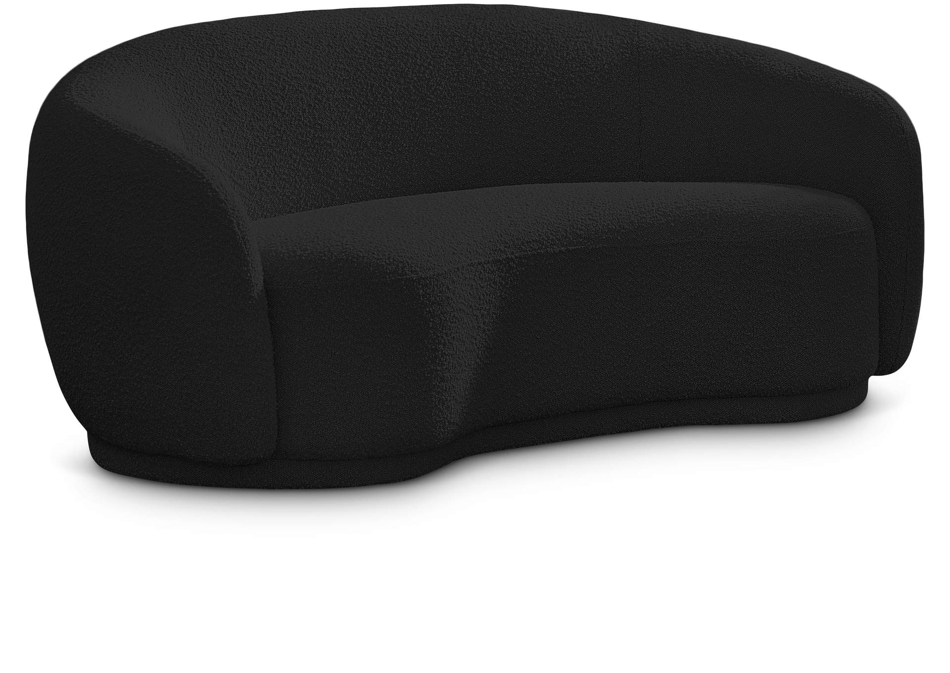 Hyde Black Boucle Fabric Loveseat,Meridian Furniture