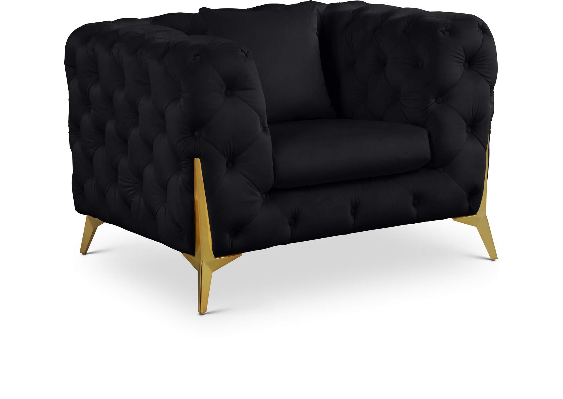 Kingdom Black Velvet Chair,Meridian Furniture