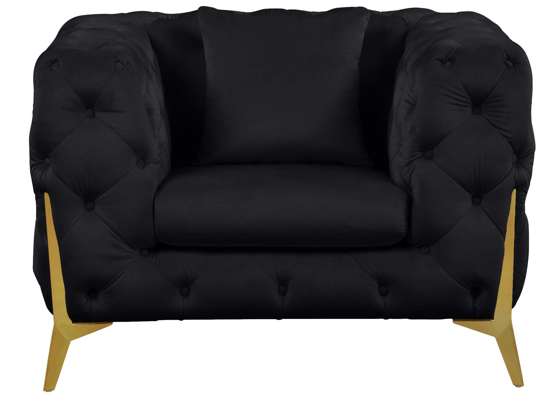 Kingdom Black Velvet Chair,Meridian Furniture