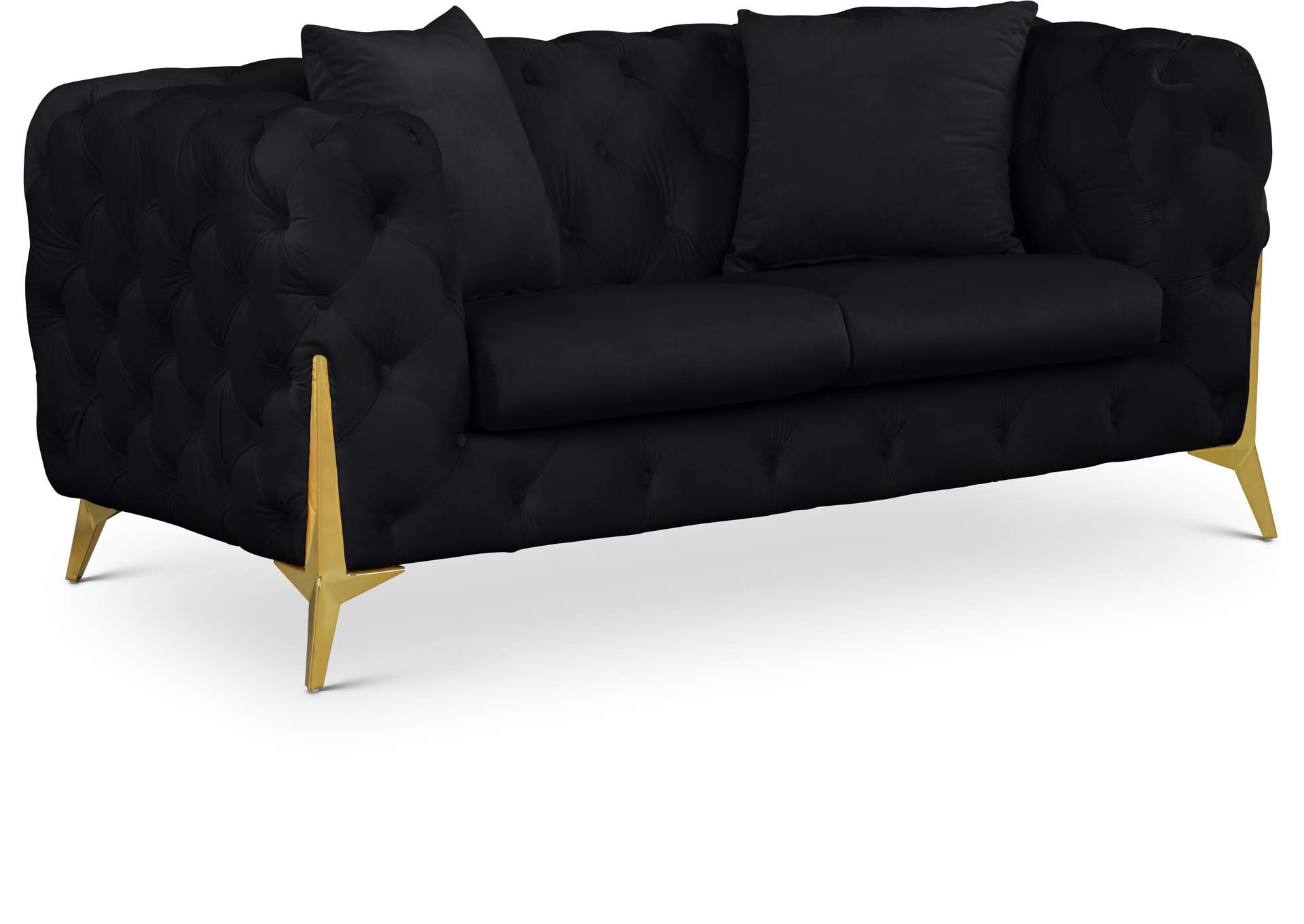 Kingdom Black Velvet Loveseat,Meridian Furniture