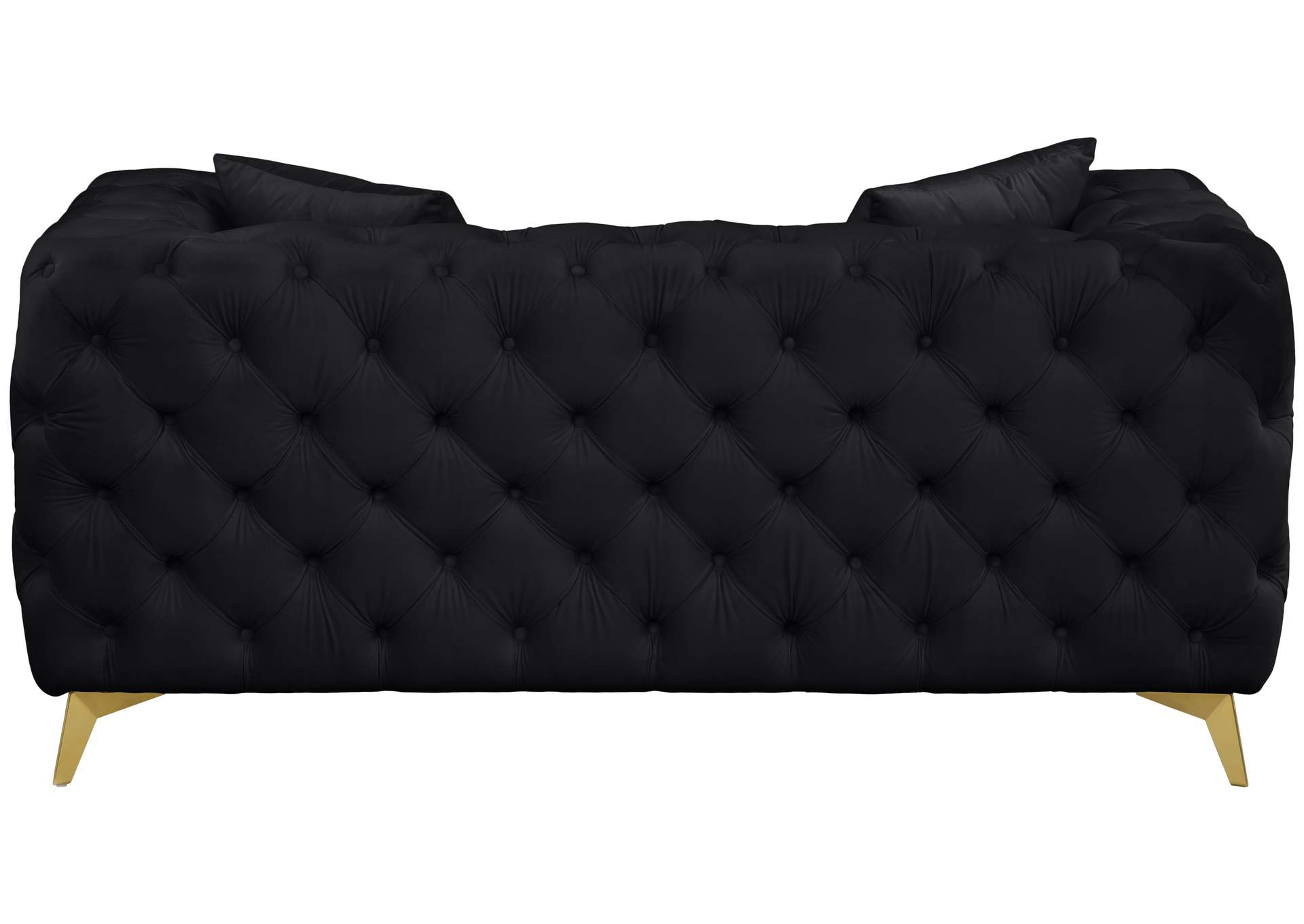 Kingdom Black Velvet Loveseat,Meridian Furniture