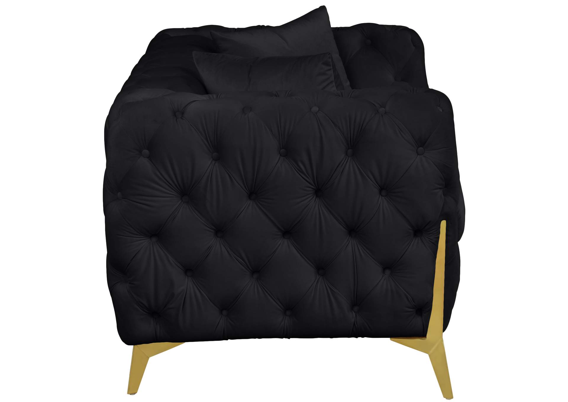 Kingdom Black Velvet Loveseat,Meridian Furniture