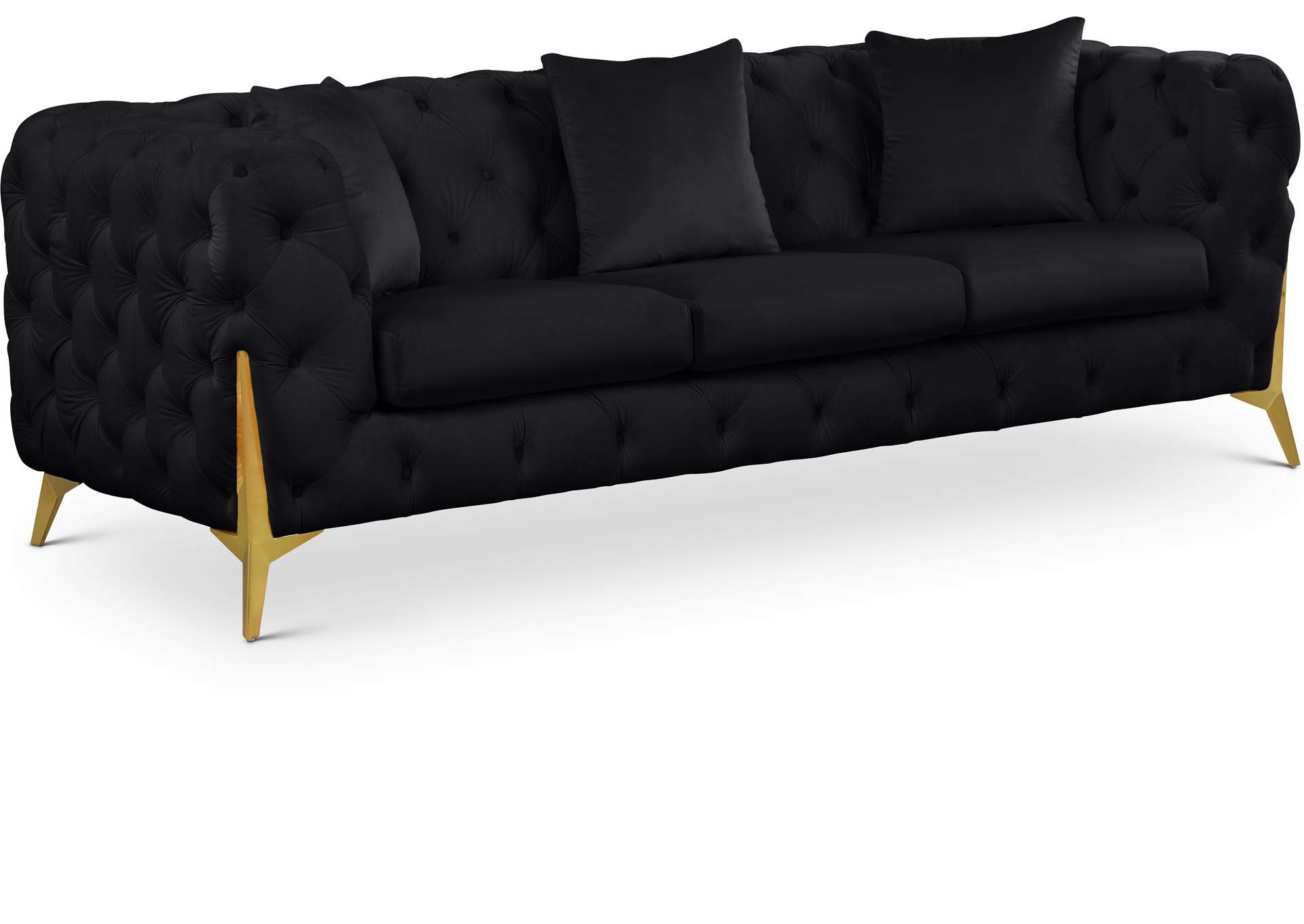 Kingdom Black Velvet Sofa,Meridian Furniture