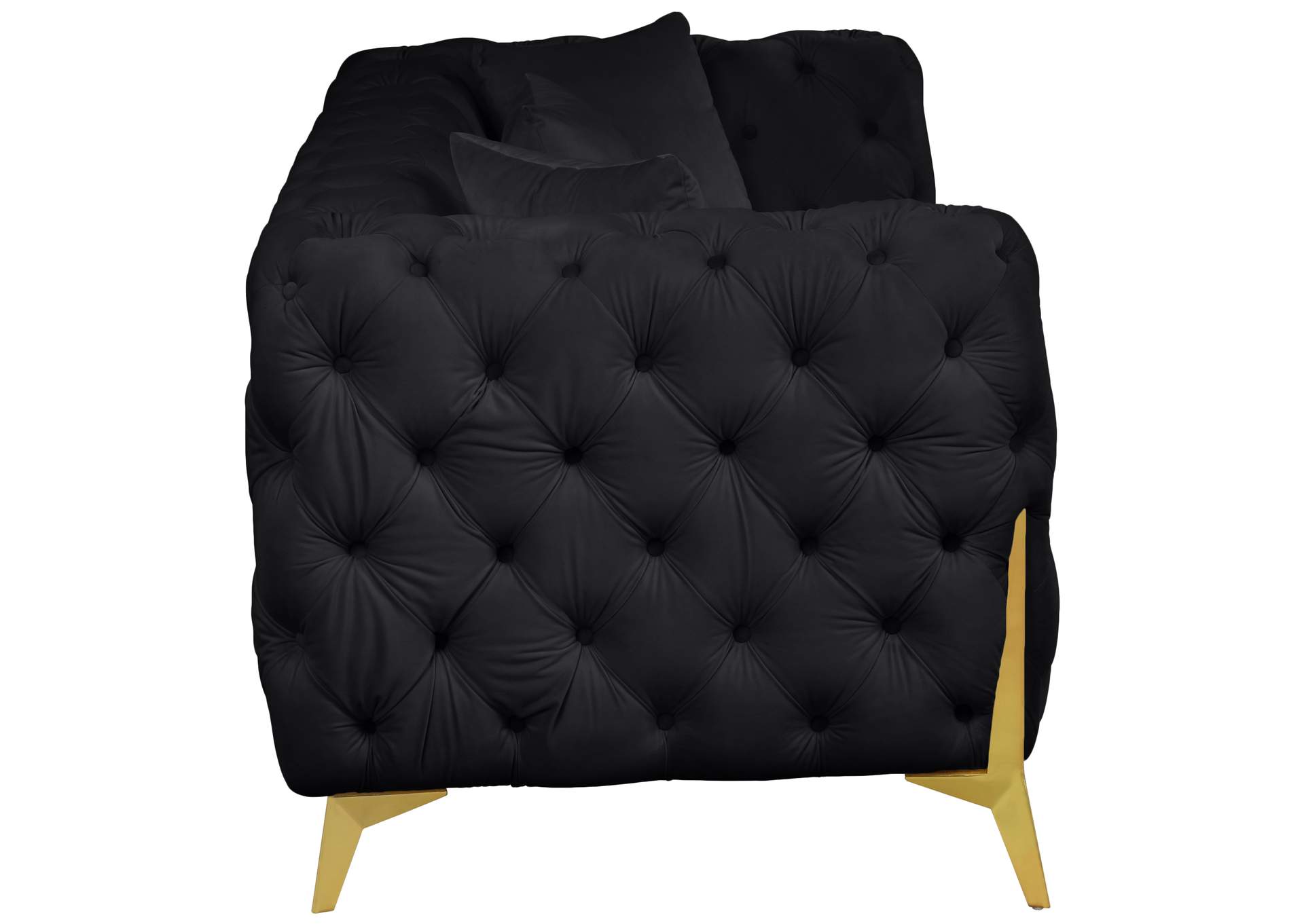 Kingdom Black Velvet Sofa,Meridian Furniture