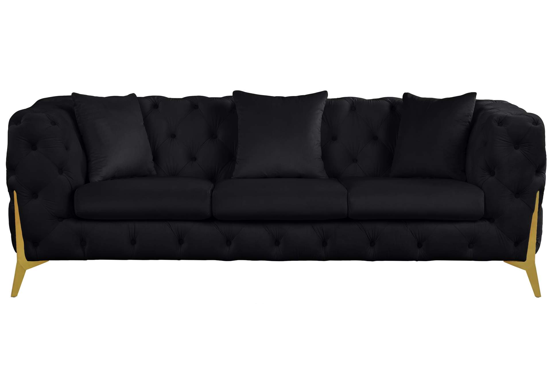 Kingdom Black Velvet Sofa,Meridian Furniture