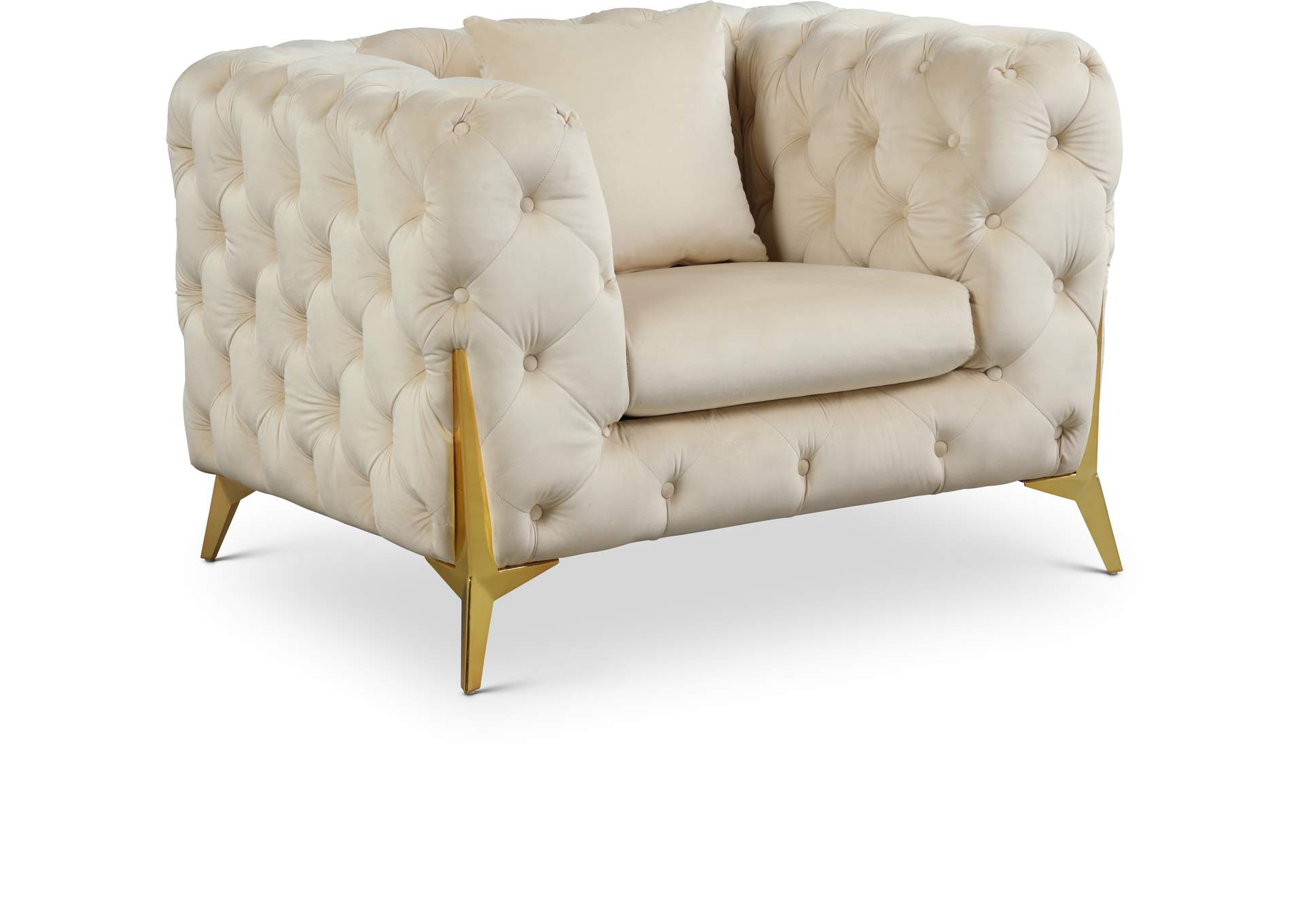 Kingdom Cream Velvet Chair,Meridian Furniture