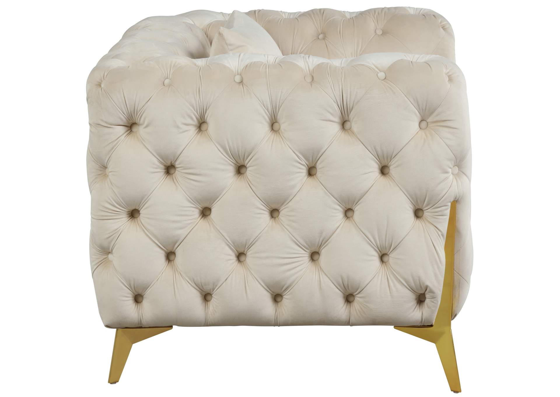 Kingdom Cream Velvet Chair,Meridian Furniture