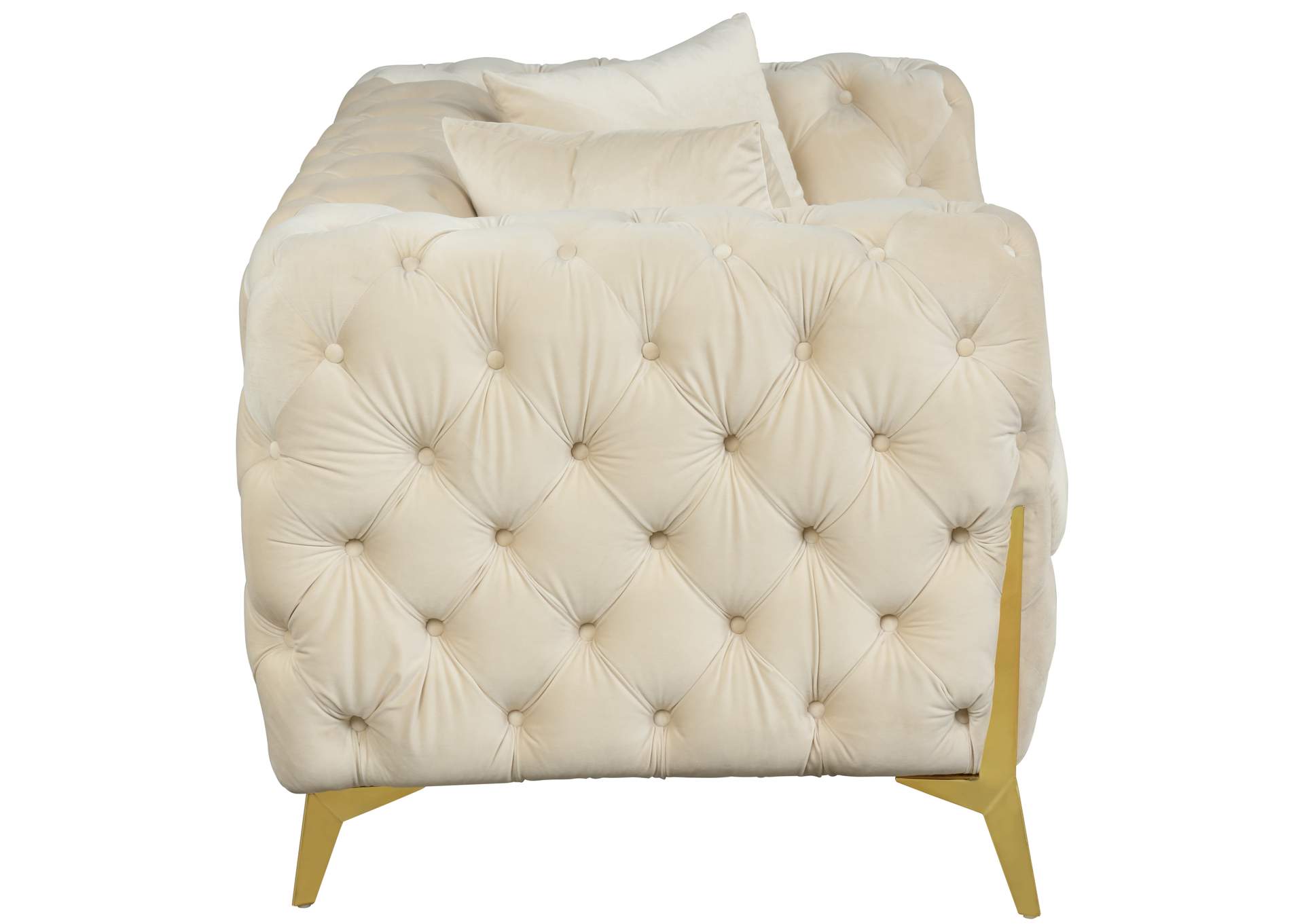 Kingdom Cream Velvet Loveseat,Meridian Furniture