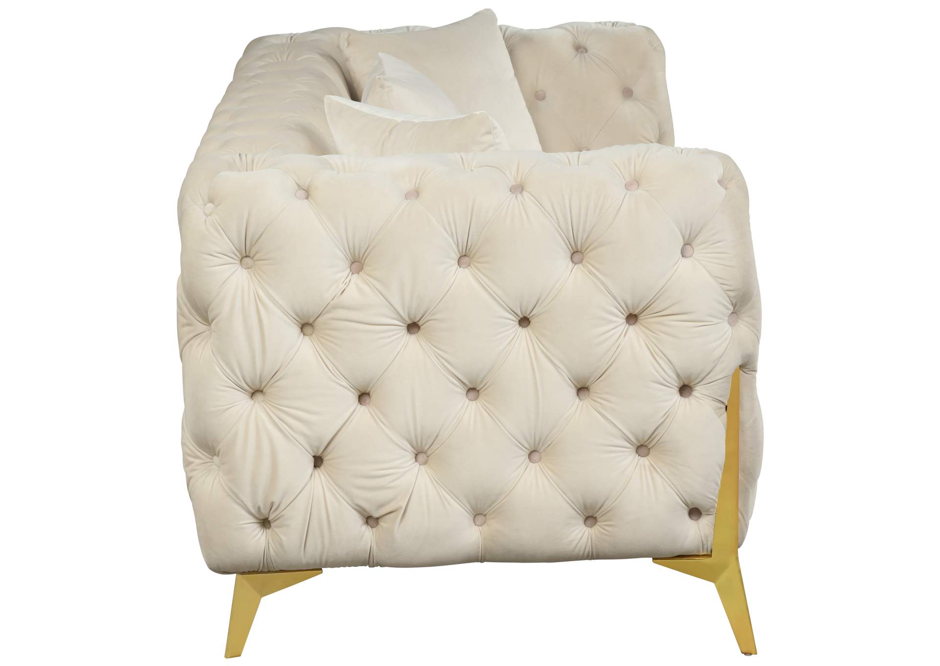 Kingdom Cream Velvet Sofa,Meridian Furniture