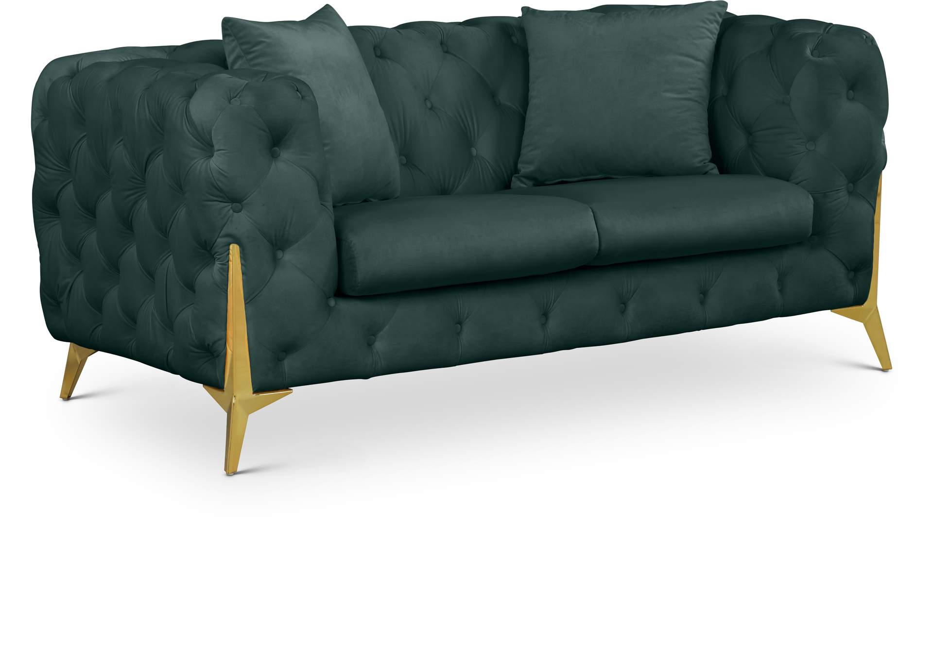 Kingdom Green Velvet Loveseat,Meridian Furniture