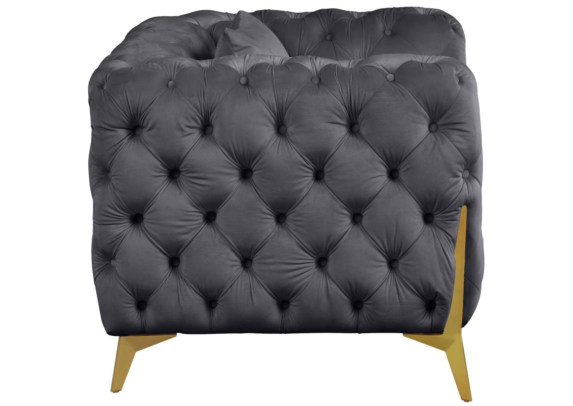 Kingdom Grey Velvet Chair,Meridian Furniture