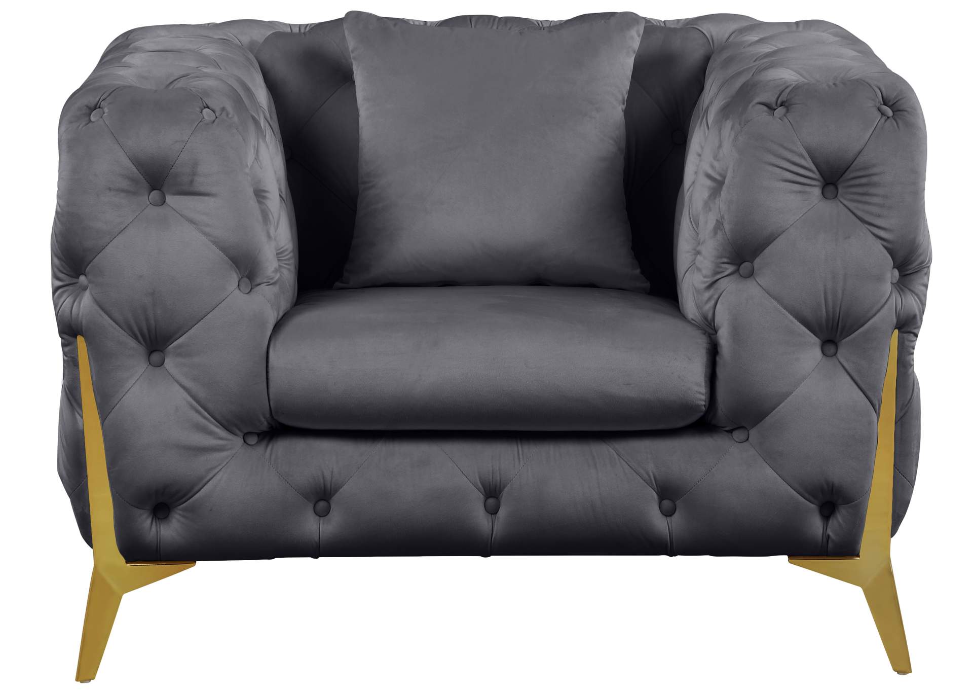 Kingdom Grey Velvet Chair,Meridian Furniture